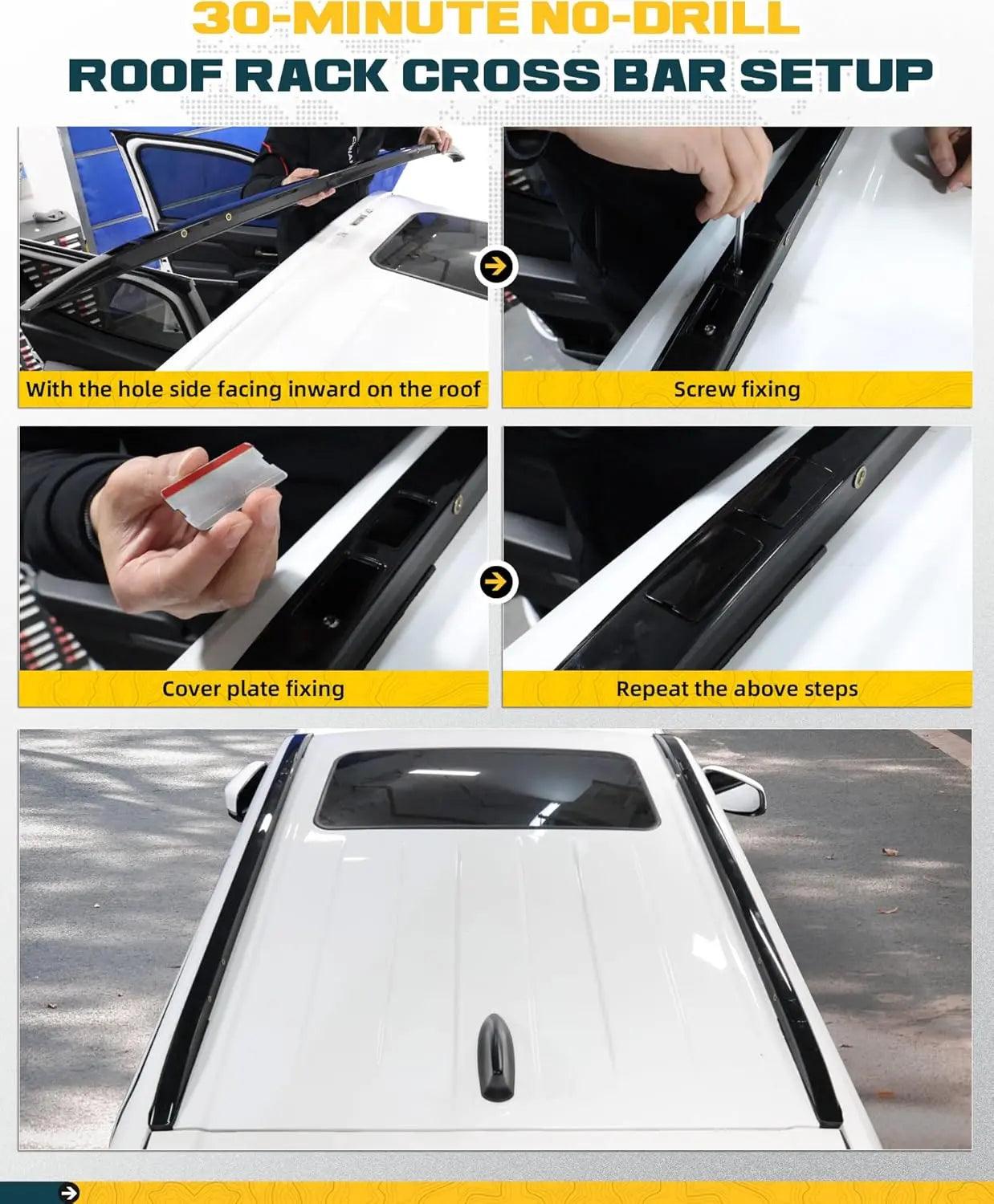 Lockable Roof Rack Cross Bars Kit for 2024 2025 Toyota Tacoma Double Cab-8