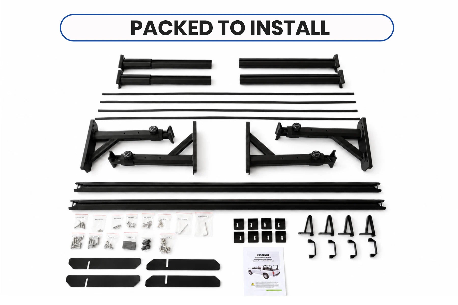 TRUMGETA Adjustable Mid-Size Truck Bed Rack Pro with Side Bars