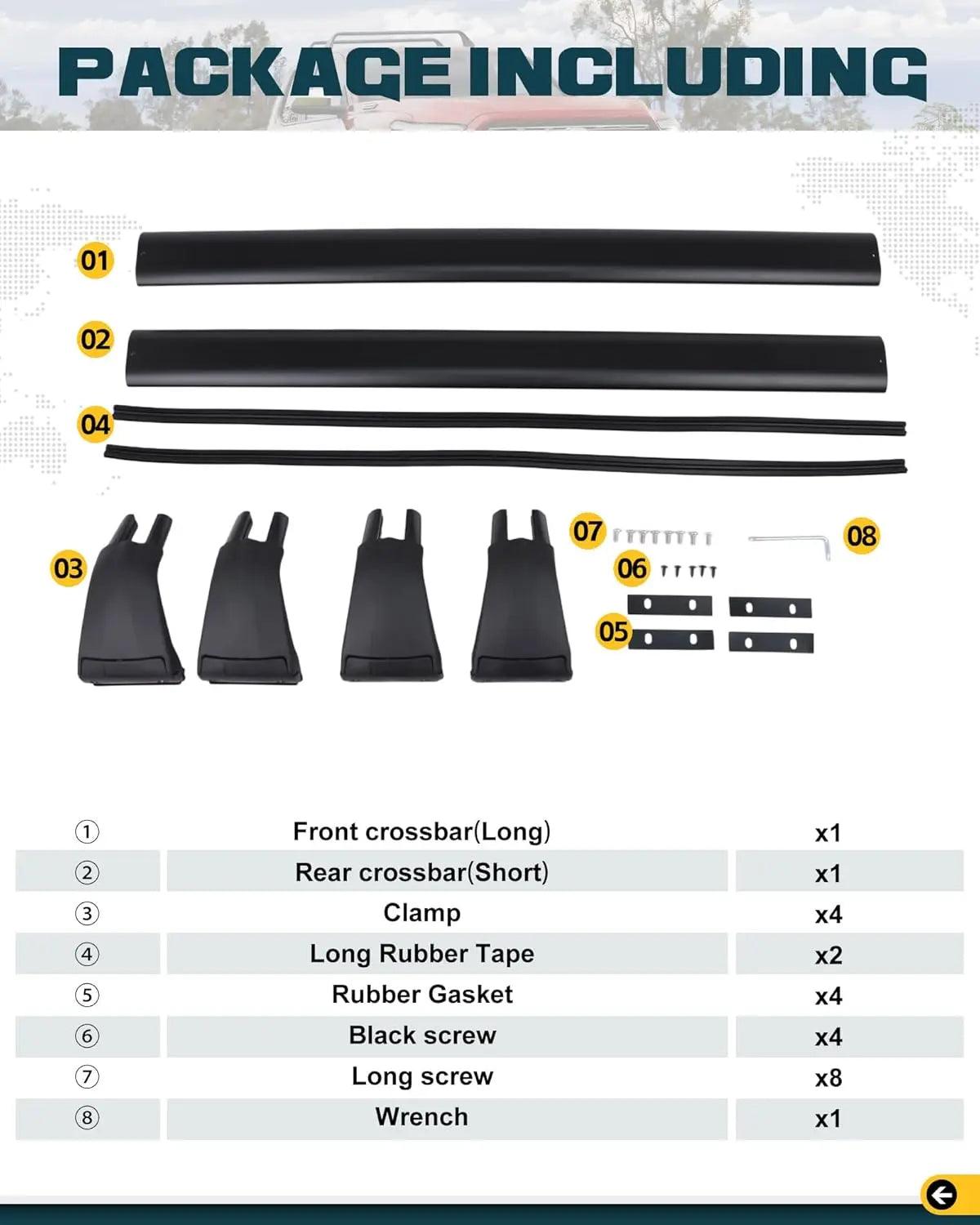 Roof Rack Cross Bars for Toyota Tacoma Double Cab/Crew Cab-8