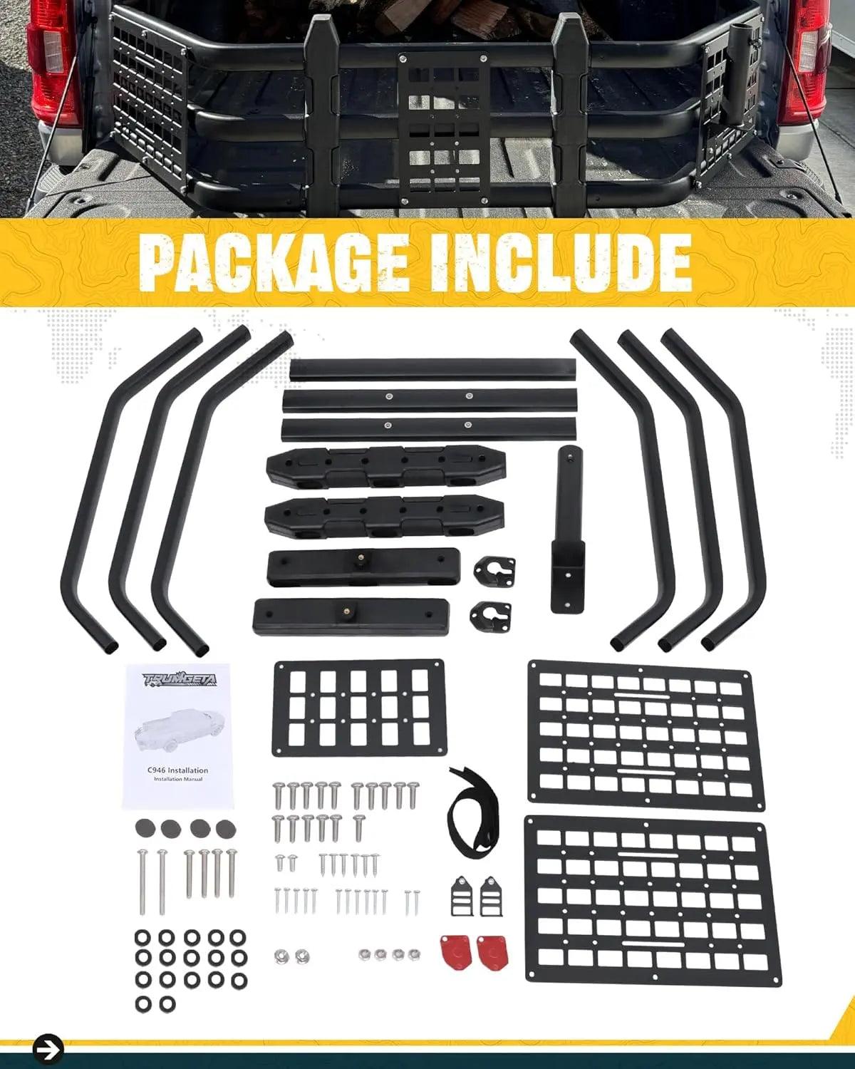 Truck Bed Extender for Ford F150 2015-2025 with Molle Panel and Flag Pole Mount-8