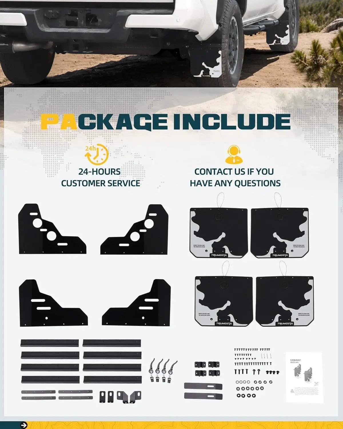 4PCS Silver Truck Mud Flaps for Toyota Tacoma 2024 2025-9