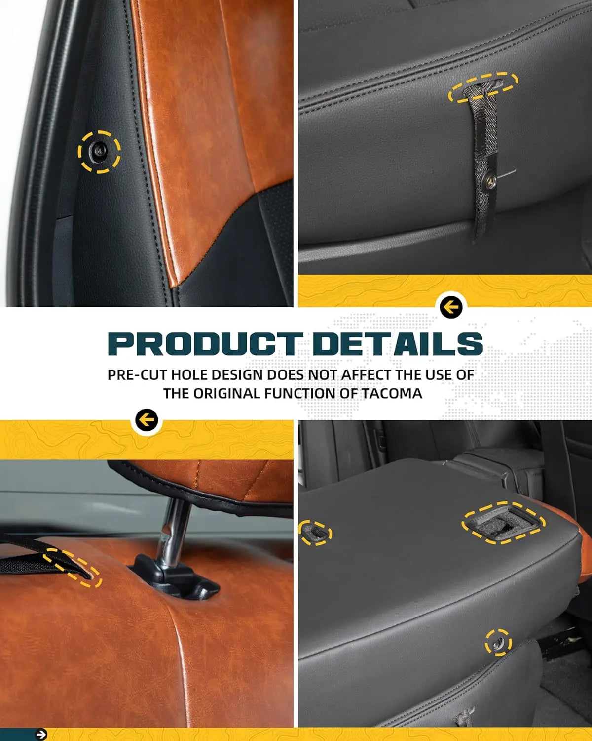 【Presale】Leather Seat Covers for Toyota Tacoma 2024 2025 Double Cab Crew Cab (5 Seats)-9