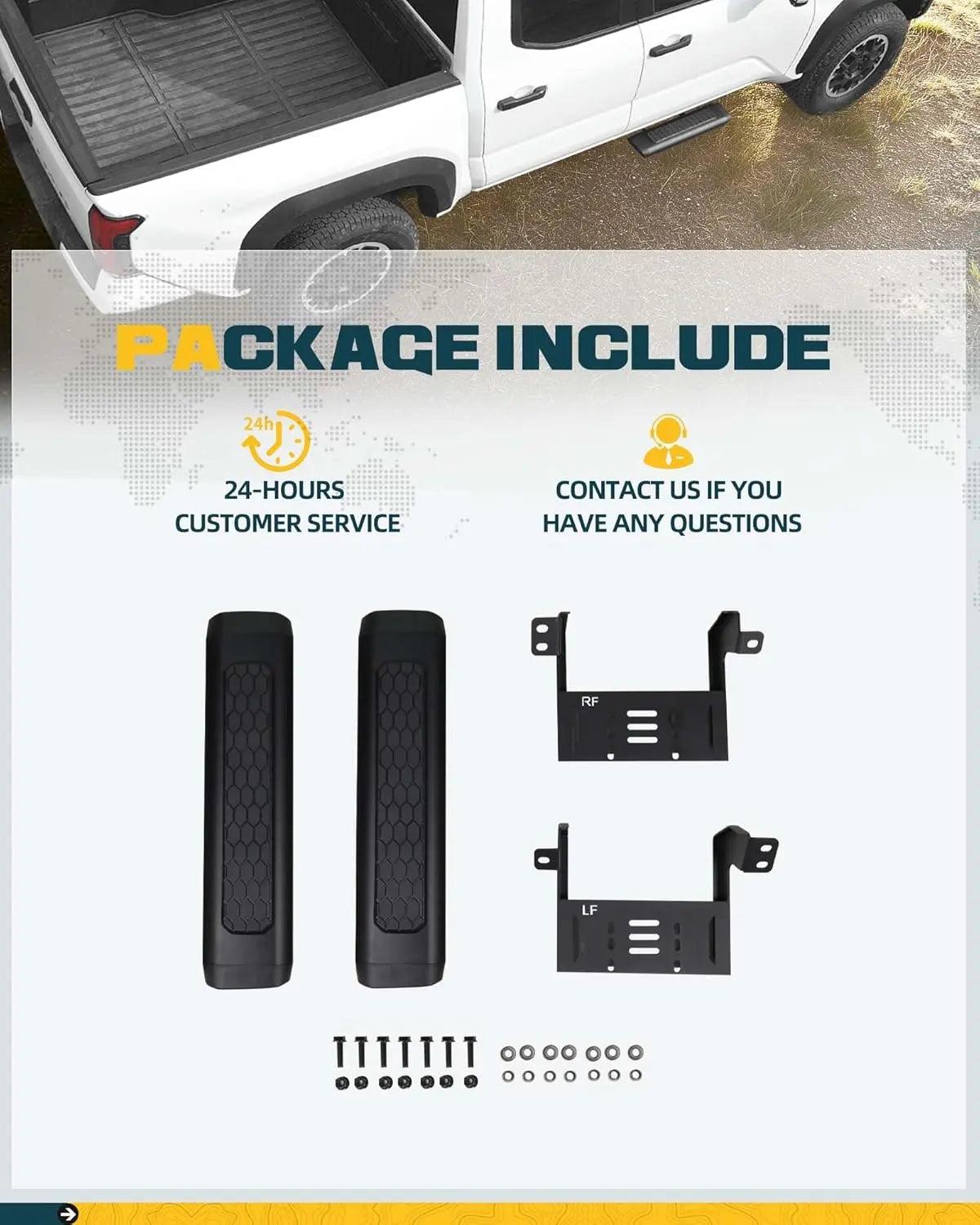 2PCS Upgrade EZ Side Steps for Toyota Tacoma 2024 2025+ Double Cab/Xtra Cab-9