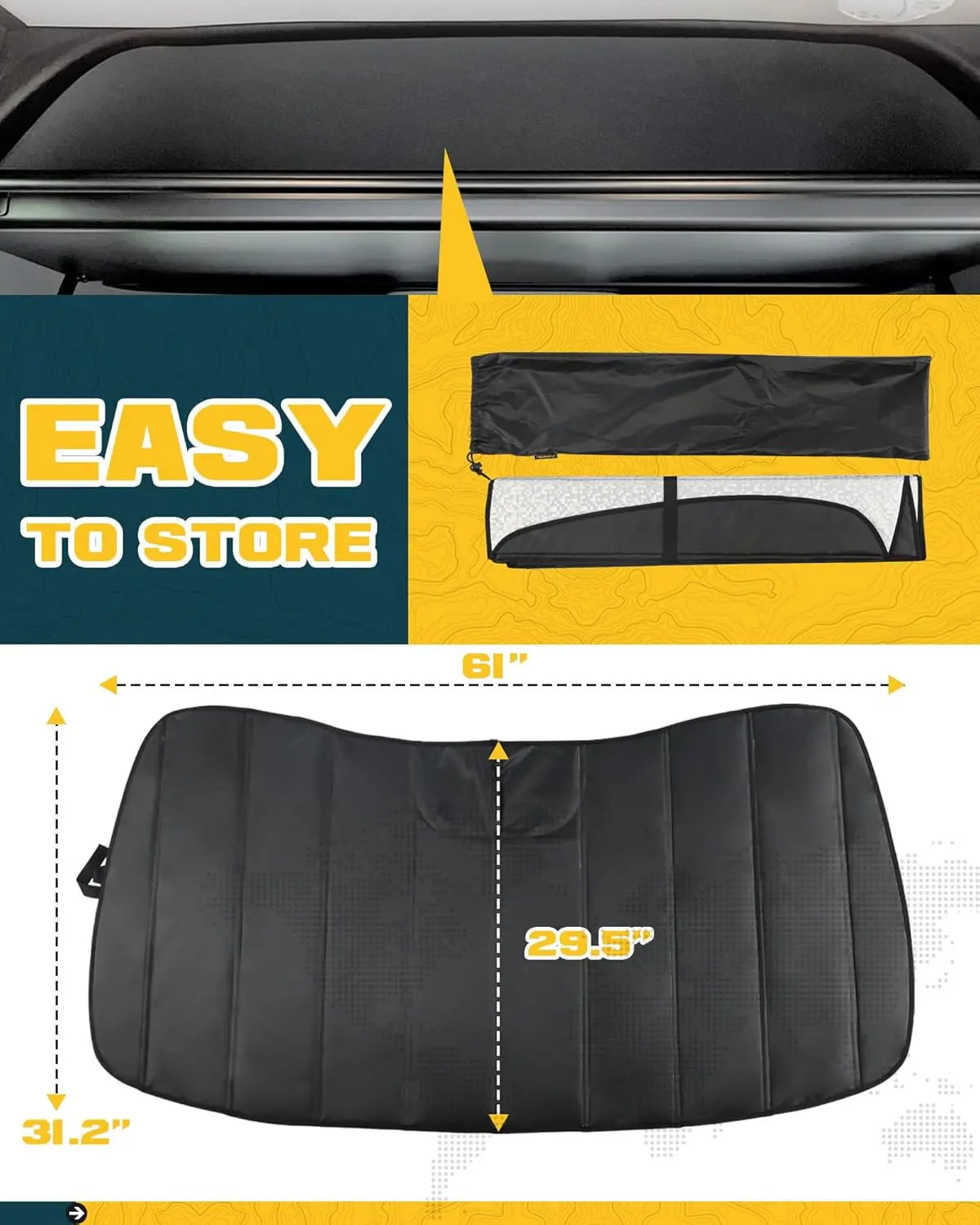 TRUMGETA Windshield Sun Shade for Ford F-150 2021-2025 Front Window Sunscreen Sunshade