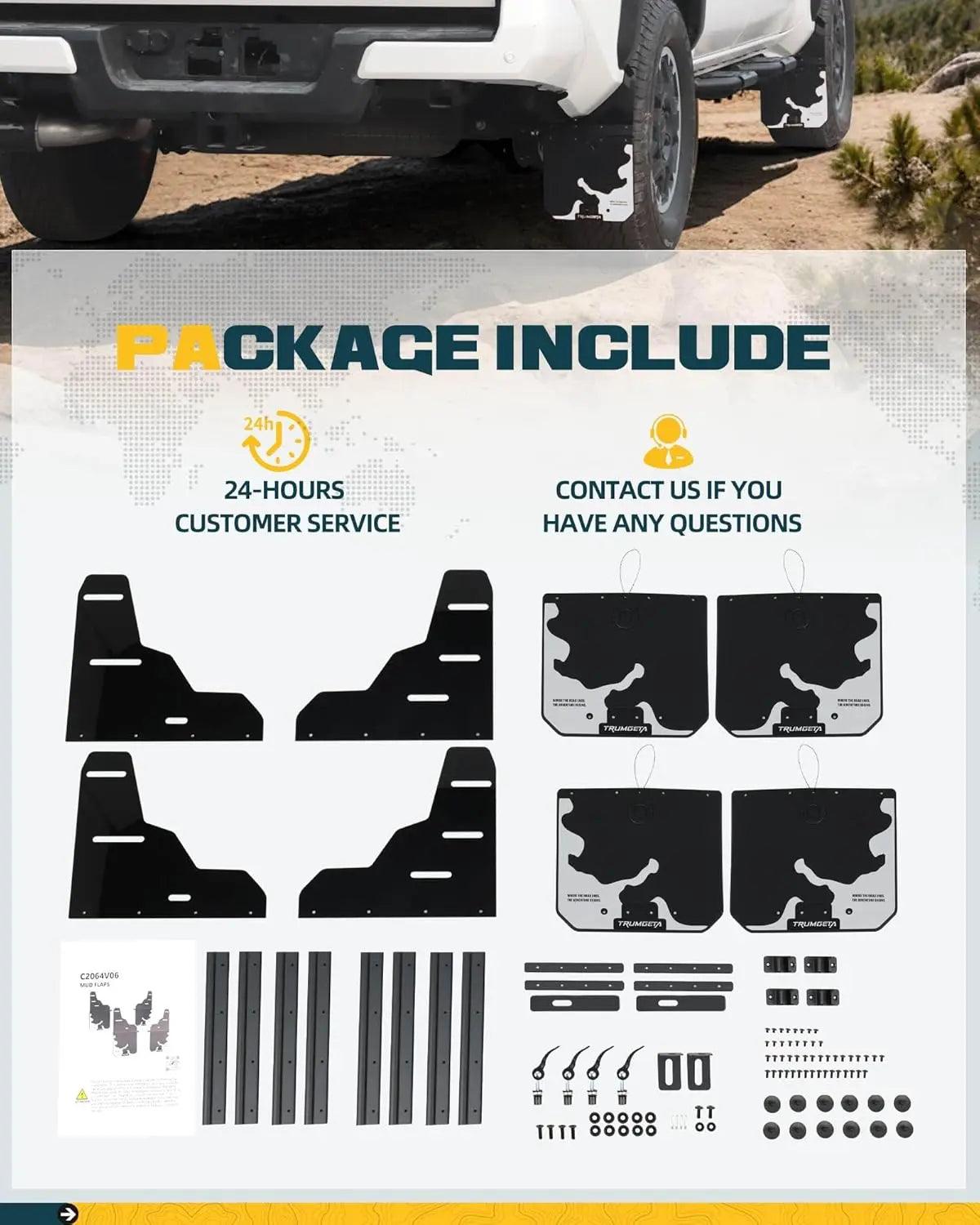 4PCS Silver Truck Mud Flaps Splash Guards for Toyota Tacoma 2016-2023-9