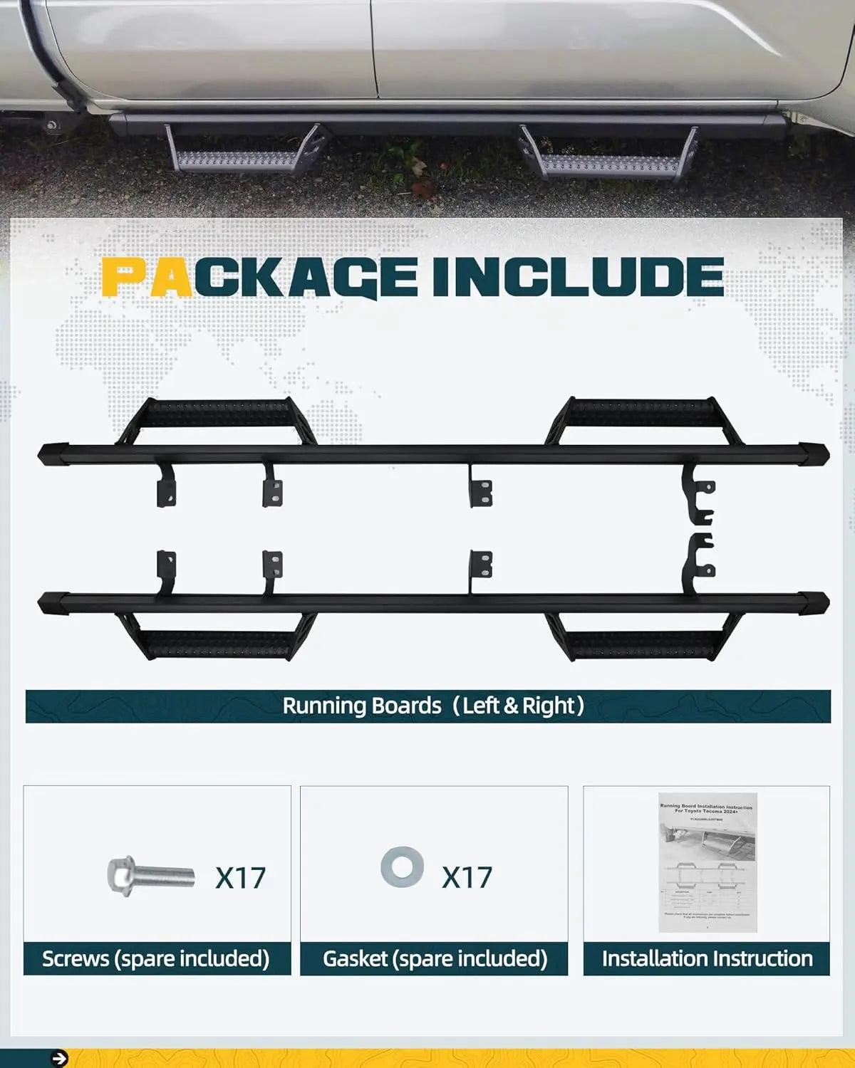 600 lbs Drop Down Running Boards for 2024 2025 Toyota Tacoma Double Cab & Hybrid-9