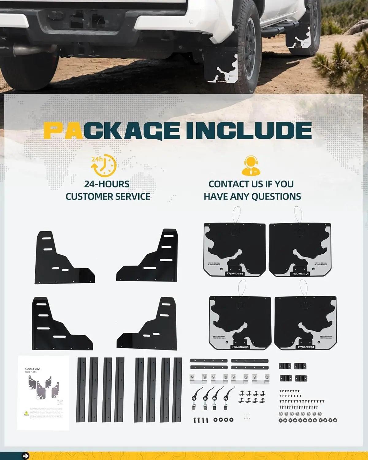 4PCS Silver Truck Mud Flaps for Ford F-150 F150 2021-2025-9