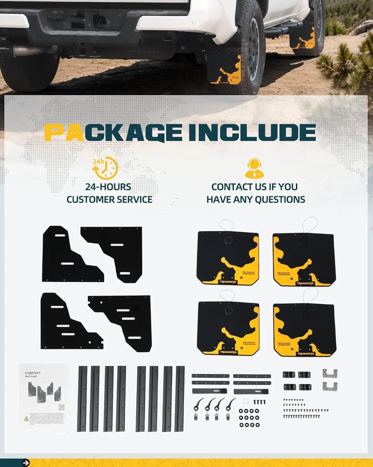 4PCS Upgraded Truck Mud Flaps for 2019-2025 Ram 1500 w/Fender Flares Model-9