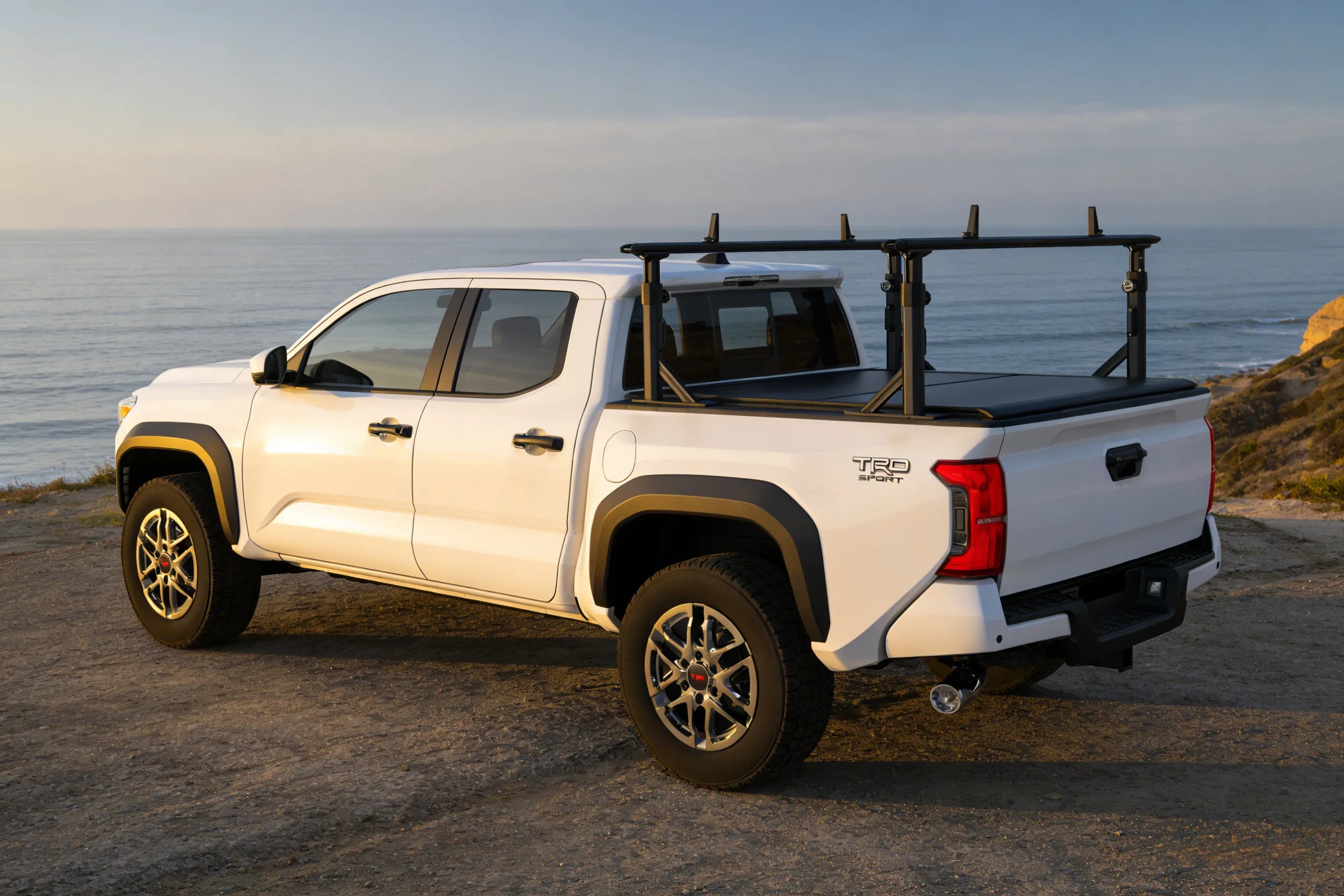 TRUMGETA Adjustable Truck Bed Rack for Mid & Full-Size Pickups (Compatible w/ T-Slot Tonneau Covers)