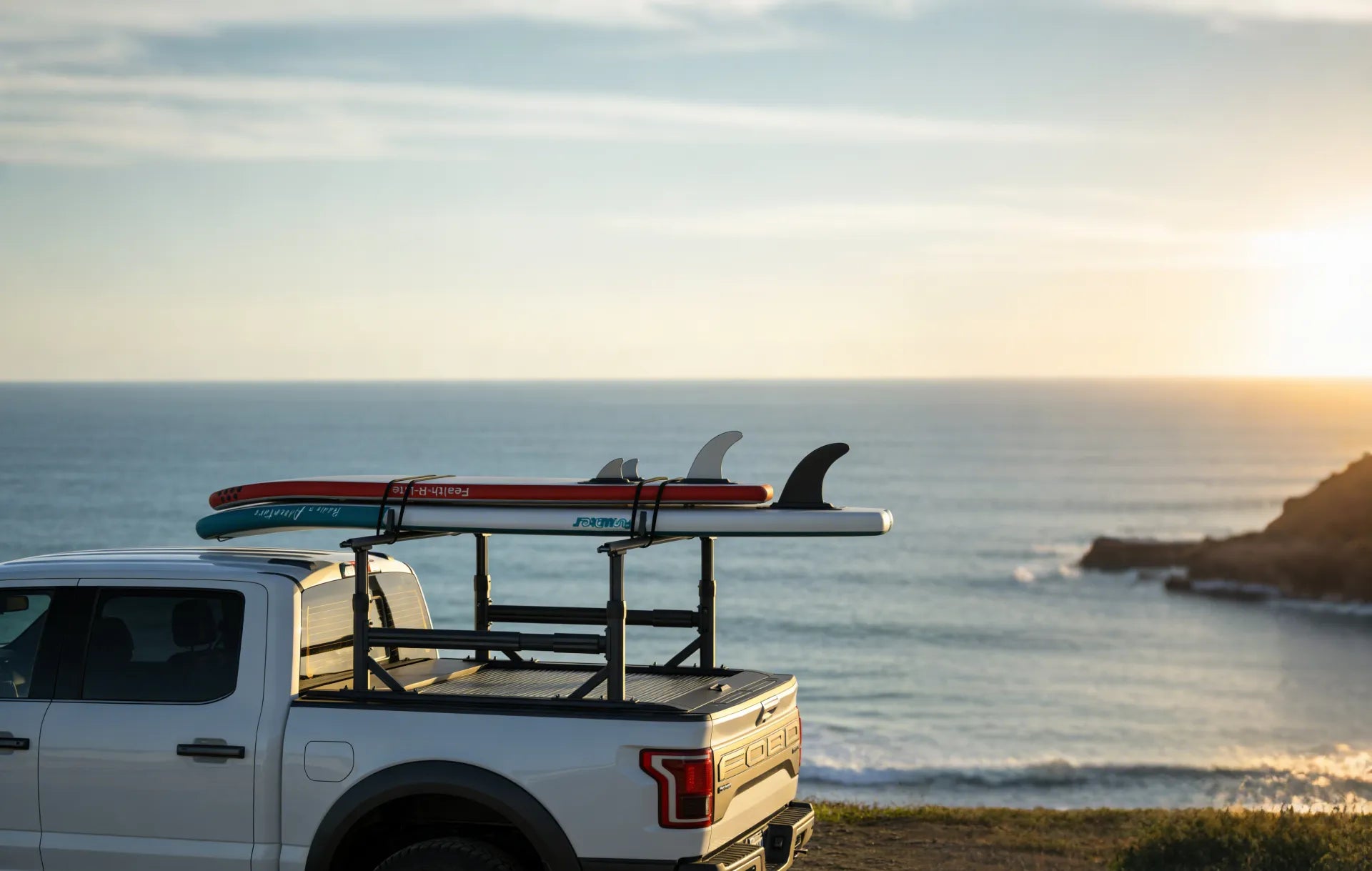 TRUMGETA Adjustable Truck Bed Rack for Mid & Full-Size Pickups (Compatible w/ T-Slot Tonneau Covers)