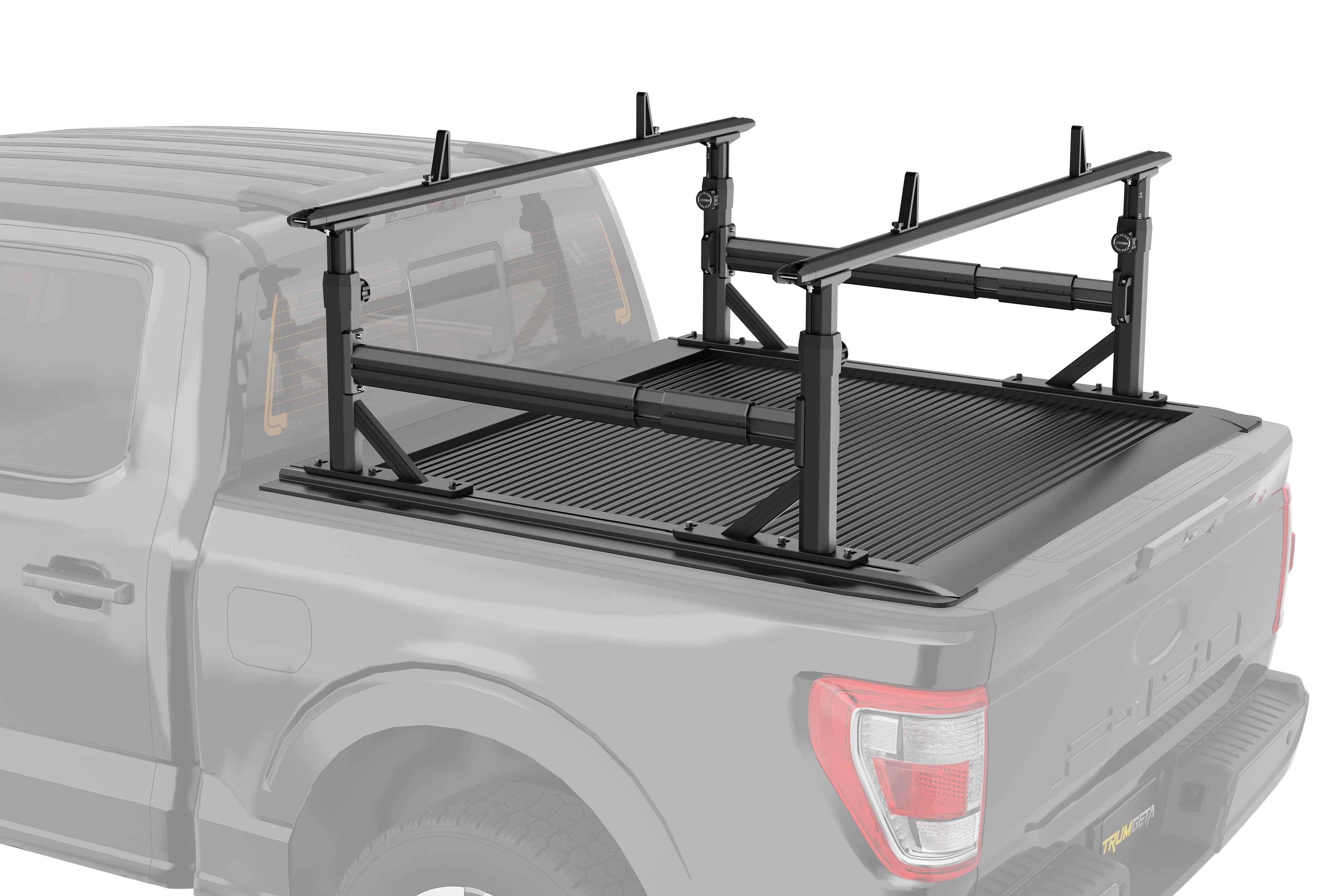TRUMGETA Heavy-Duty Adjustable Truck Bed Rack with Side Bars for Full-Size Pickup Trucks (Fits T-slot Tonneau Covers) -1