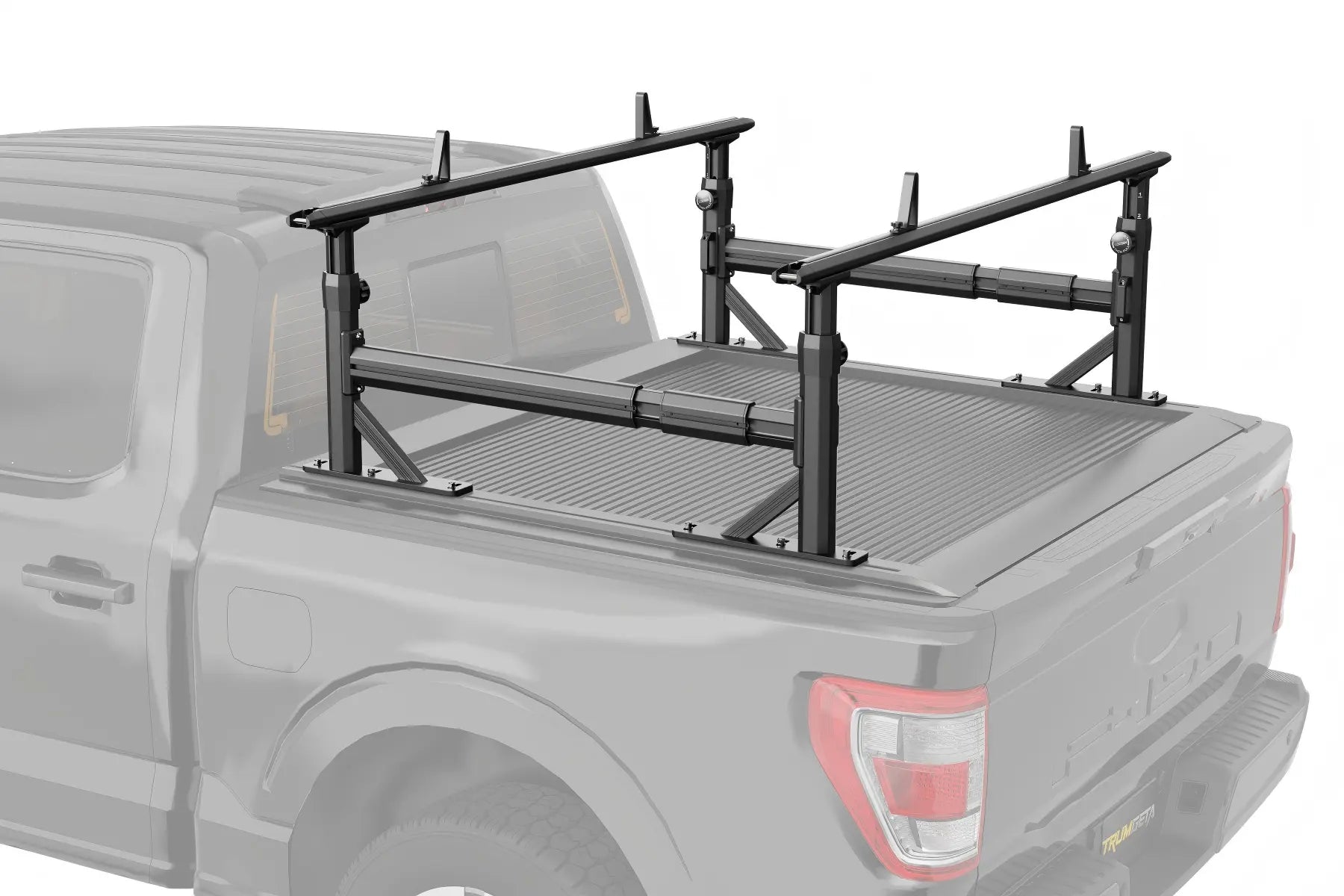 TRUMGETA Adjustable Truck Bed Rack for Mid & Full-Size Pickups (Compatible w/ T-Slot Tonneau Covers) - PRO