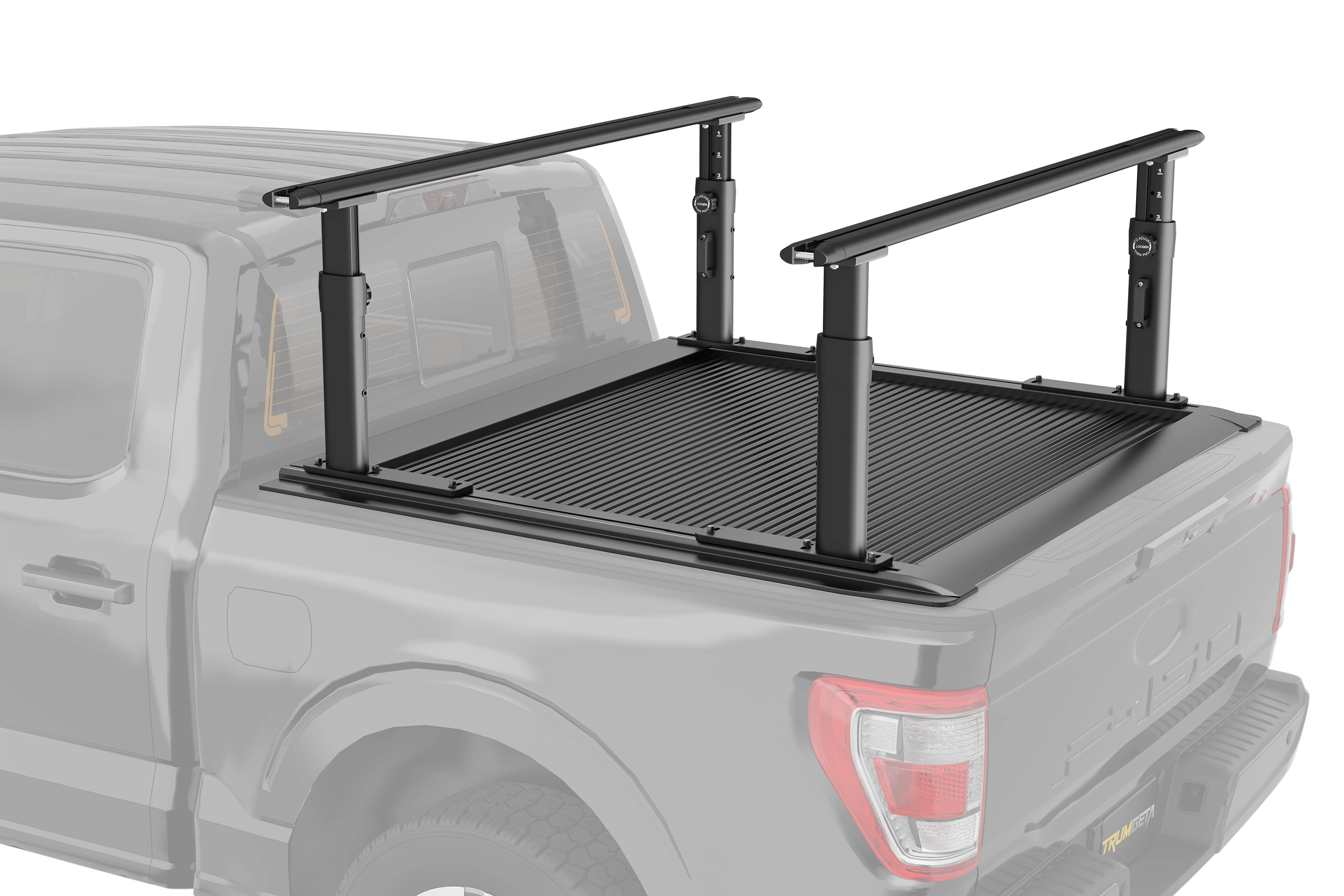 Truck Bed Rack for F150 / F-Series/Ram/Silverado/Sierra with Tonneau Cover Pickup Ladder Racks Height-Adjustable Bed Rack- TRUMGETA