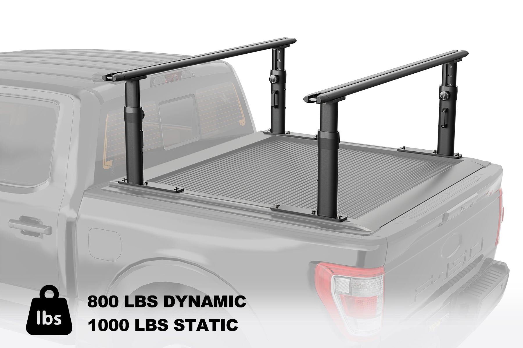 Truck Bed Rack for F150 / F-Series/Ram/Silverado/Sierra with Tonneau Cover Pickup Ladder Racks Height-Adjustable Bed Rack- TRUMGETA
