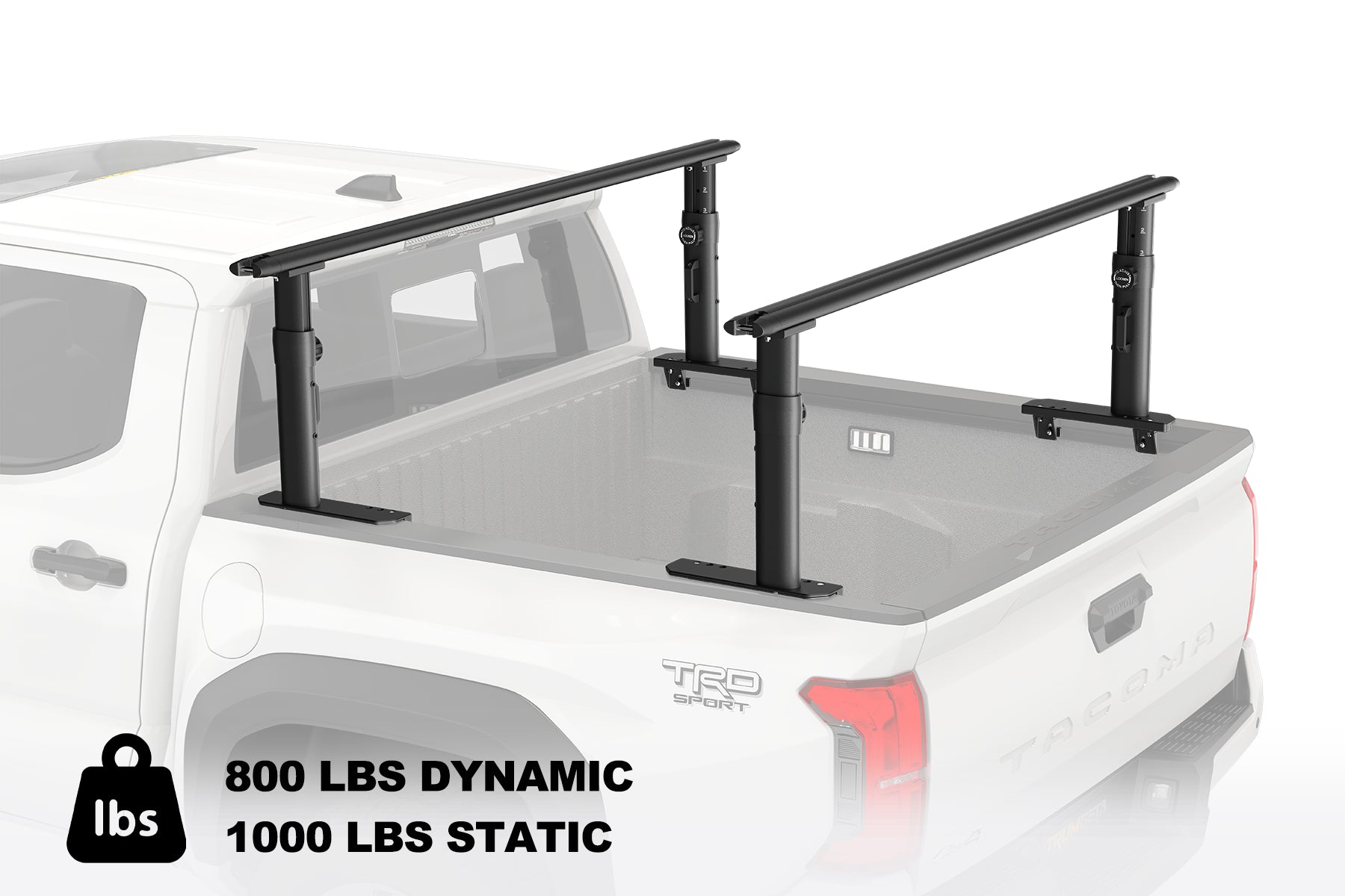 TRUMGETA 800 LBS Adjustable Truck Bed Rack for Toyota Tacoma & Jeep Gladiator With Inner Rails