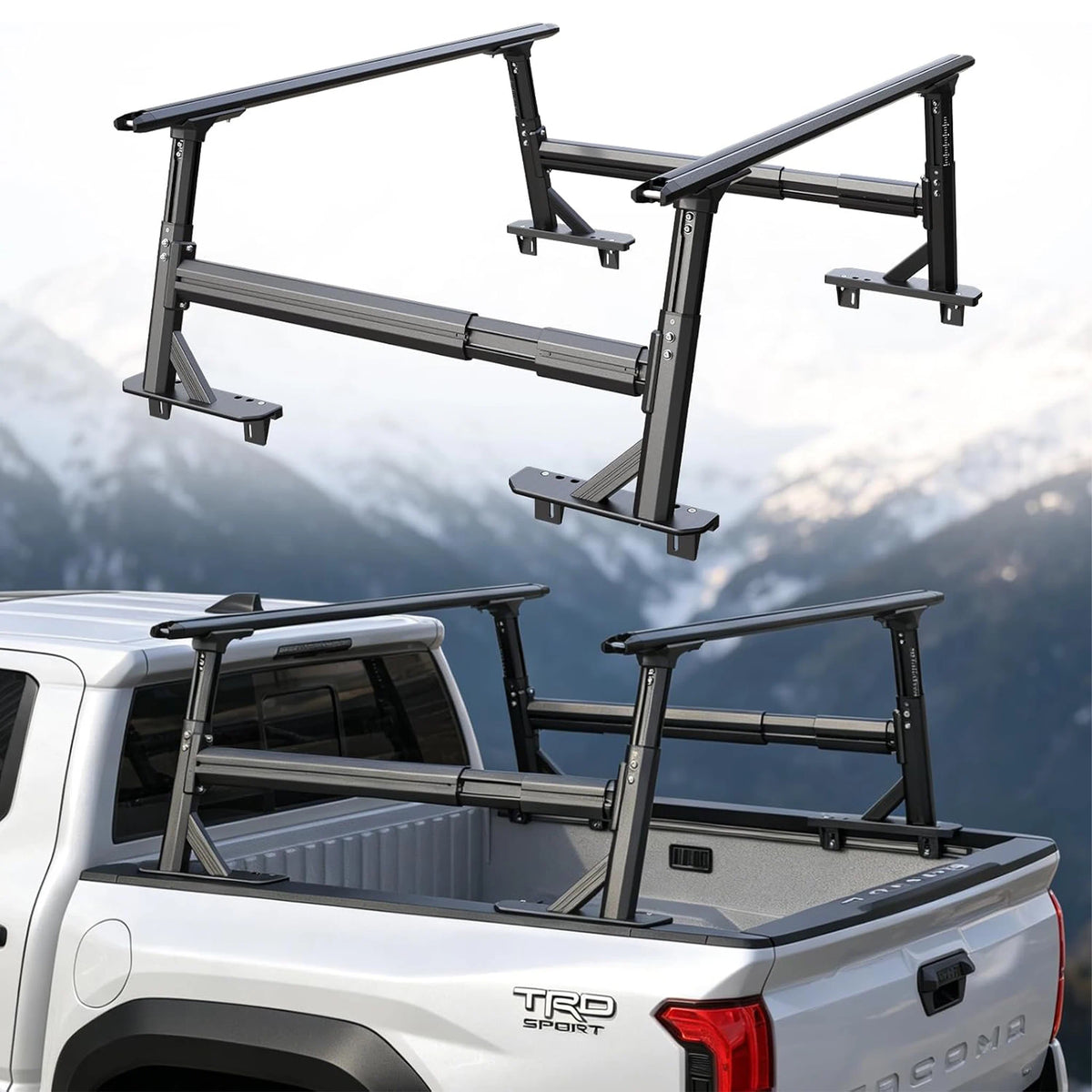TRUMGETA Adjustable 1000LB Heavy Duty Bed Rack for Trucks with Factory Inner Rails - ULTRA