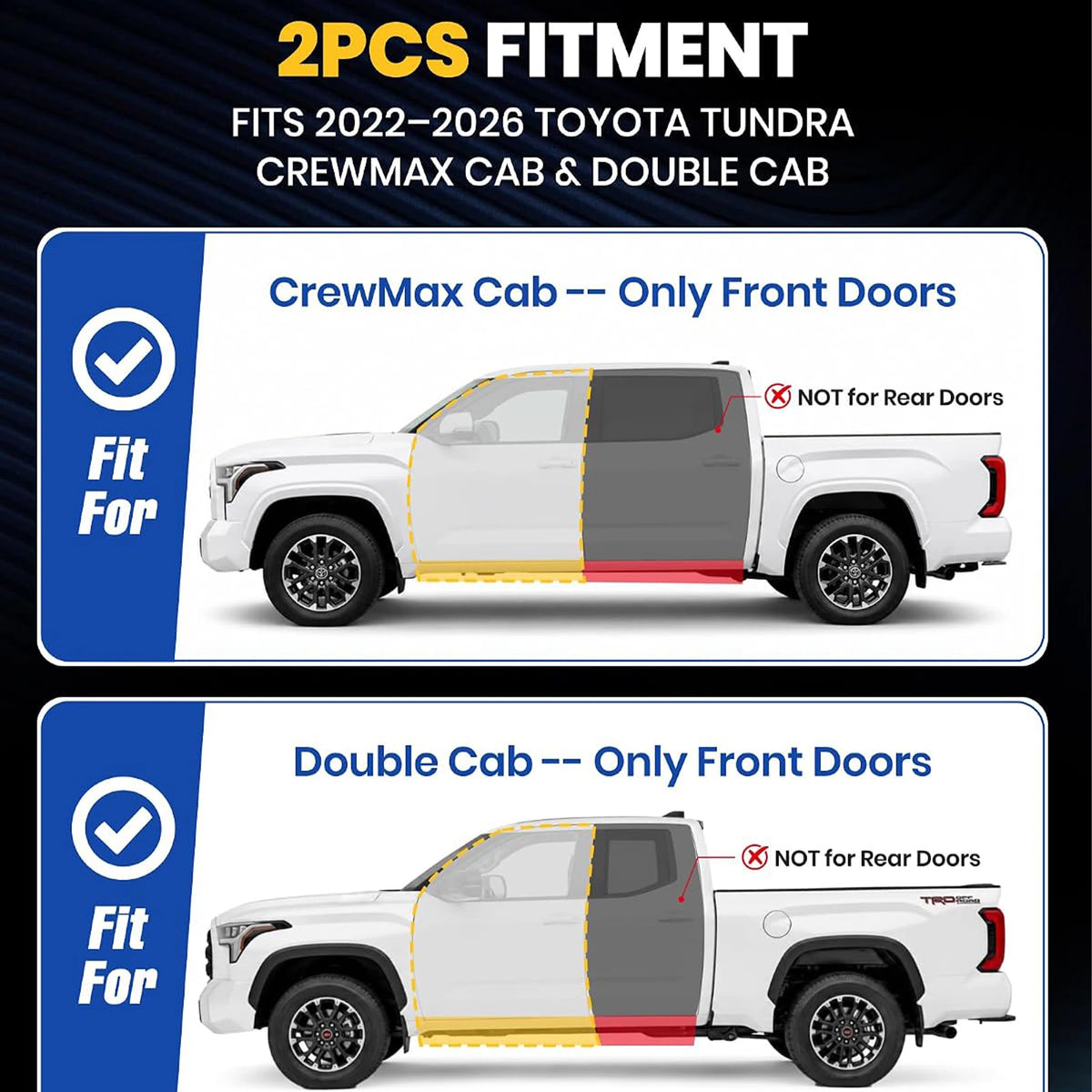 TRUMGETA Auxchemic® 232034 Side Steps for 2022-2026 Toyota Tundra