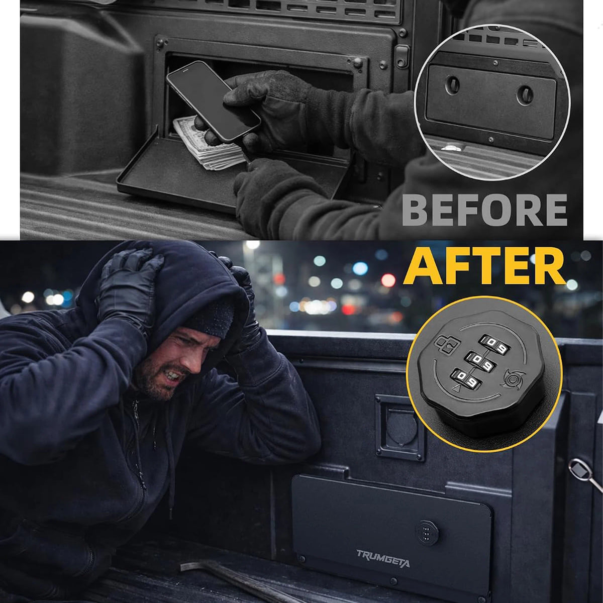 TRUMGETA Keyless Bed Security Lockbox for 2024-2026 Toyota Tacoma