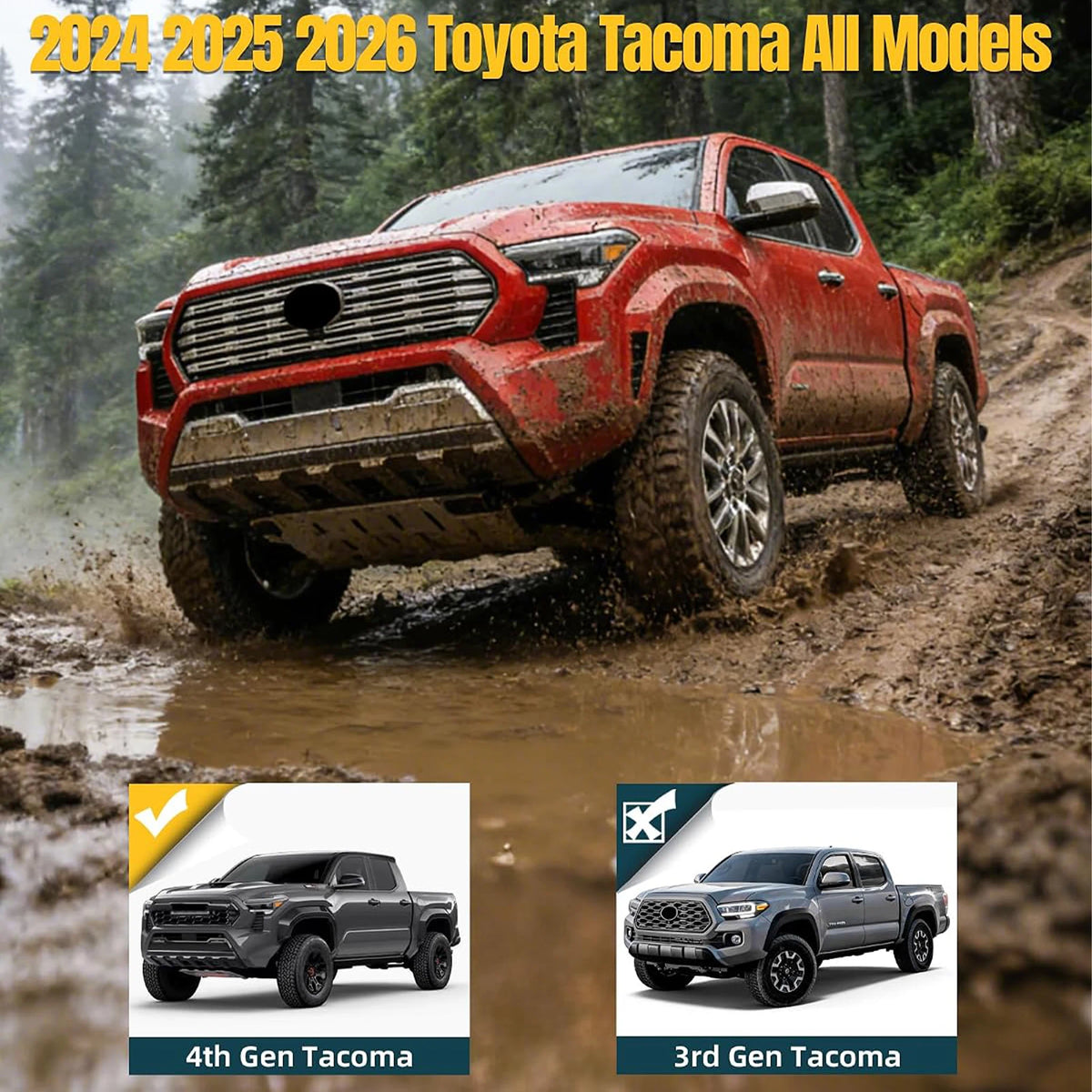 TRUMGETA Keyless Bed Security Lockbox for 2024-2026 Toyota Tacoma