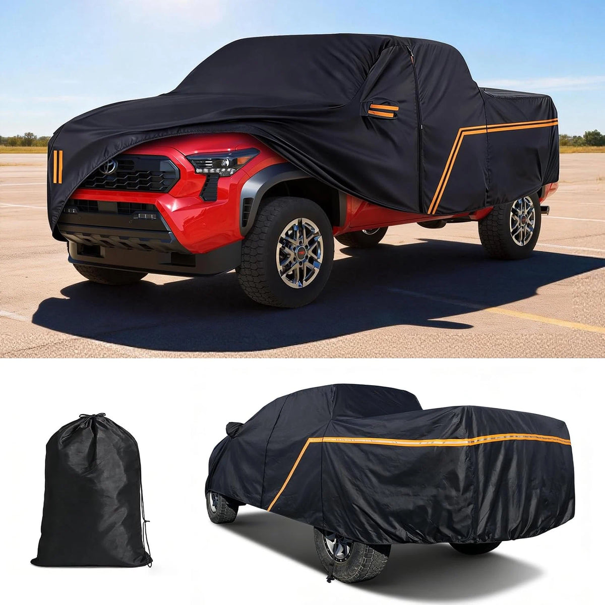 TRUMGETA Waterproof Full Truck Cover for 2005-2026 Toyota Tacoma Xtra/Access/Double Cab - 10-Layer Outdoor Protection