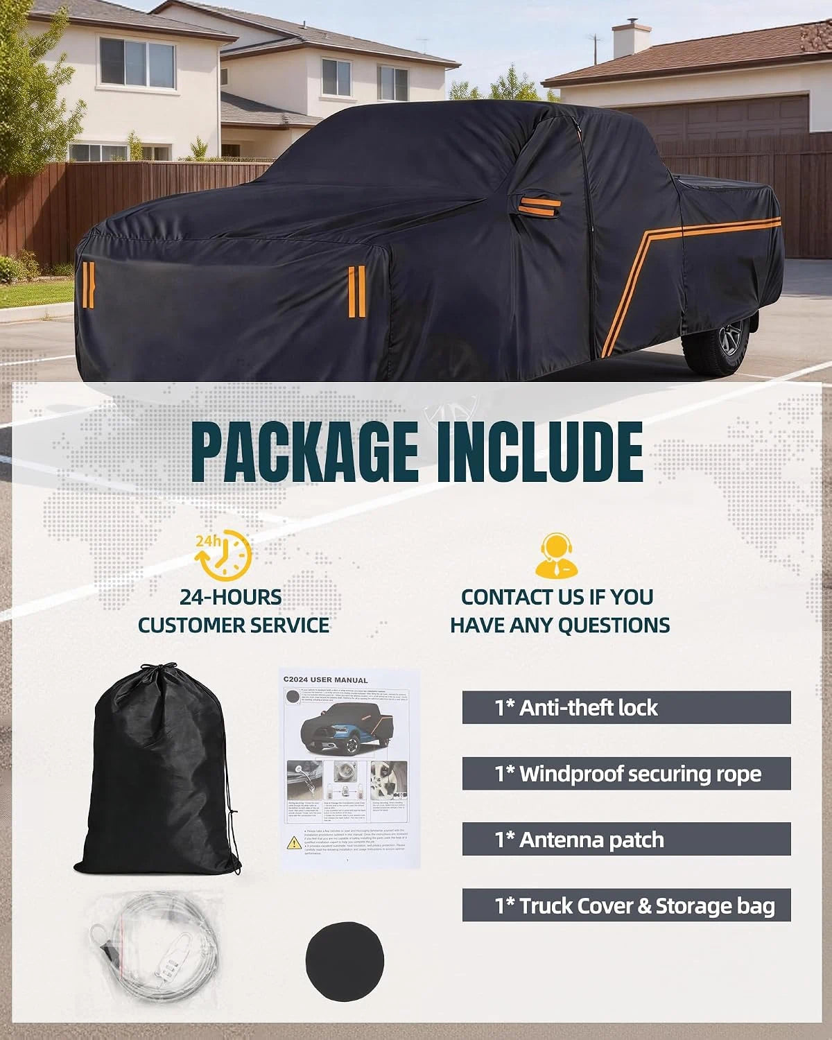 TRUMGETA Waterproof Full Truck Cover for 2005-2026 Toyota Tacoma Xtra/Access/Double Cab - 10-Layer Outdoor Protection