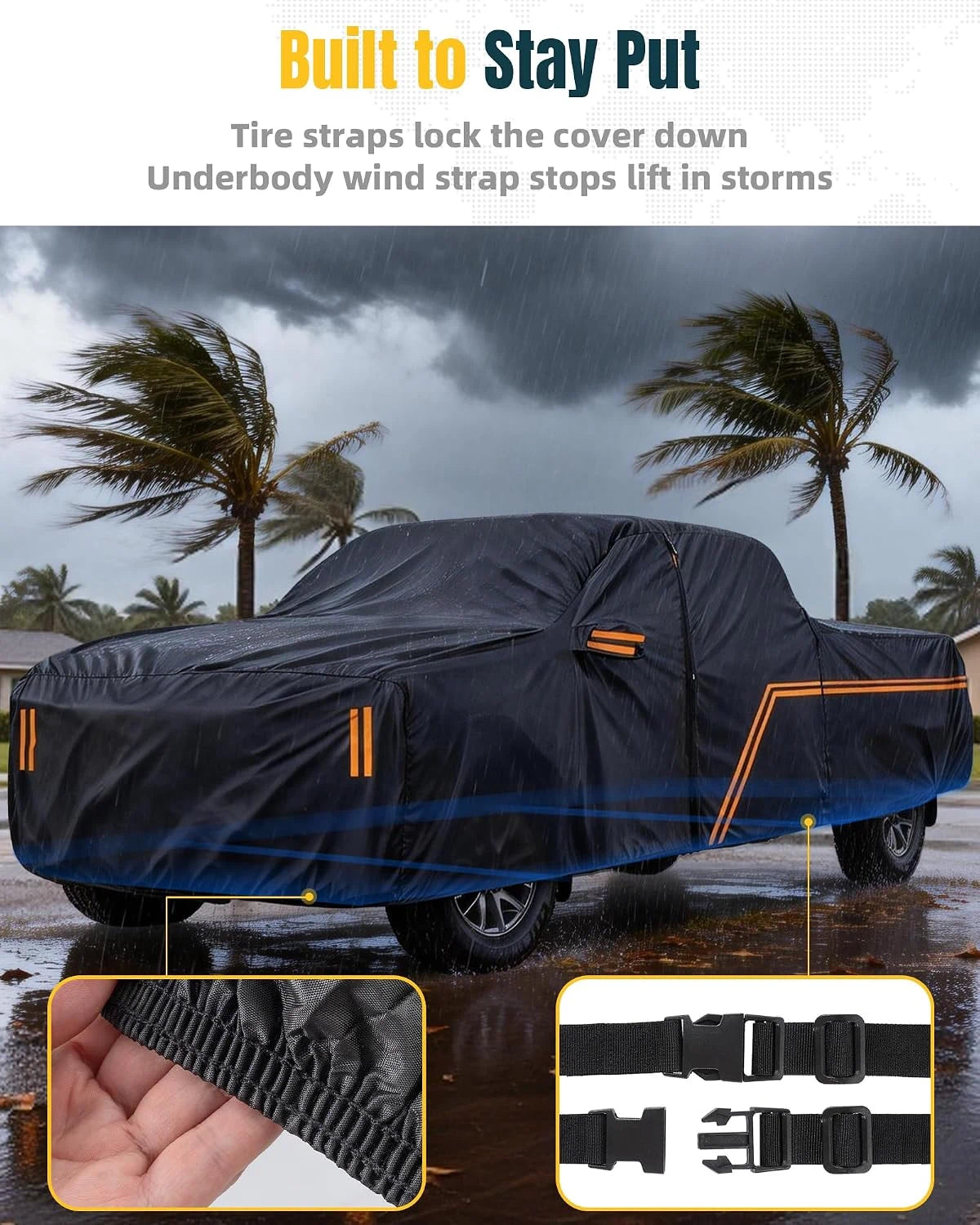 TRUMGETA Waterproof Full Truck Cover for 2005-2026 Toyota Tacoma Xtra/Access/Double Cab - 10-Layer Outdoor Protection