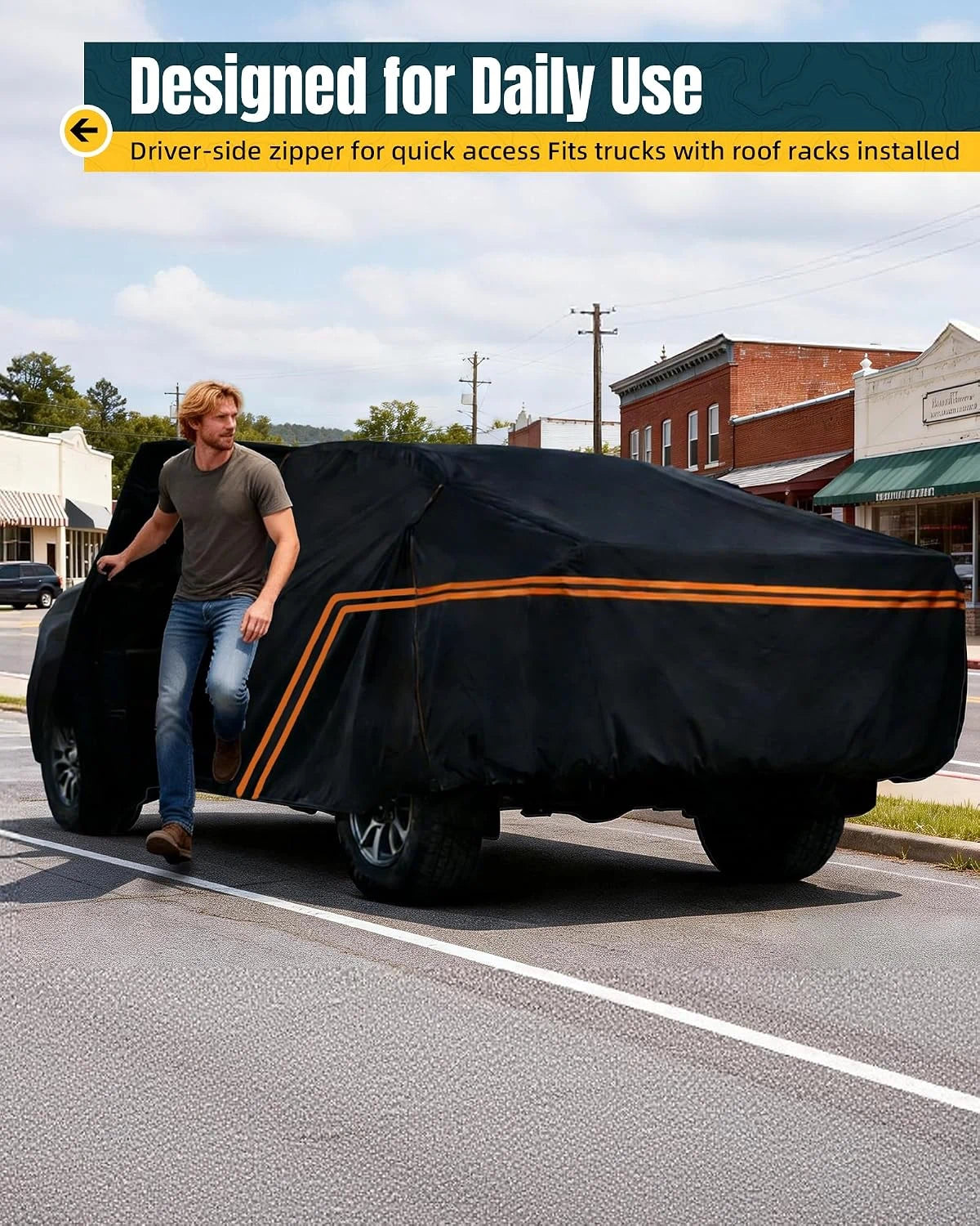 TRUMGETA Waterproof Full Truck Cover for 2005-2026 Toyota Tacoma Xtra/Access/Double Cab - 10-Layer Outdoor Protection