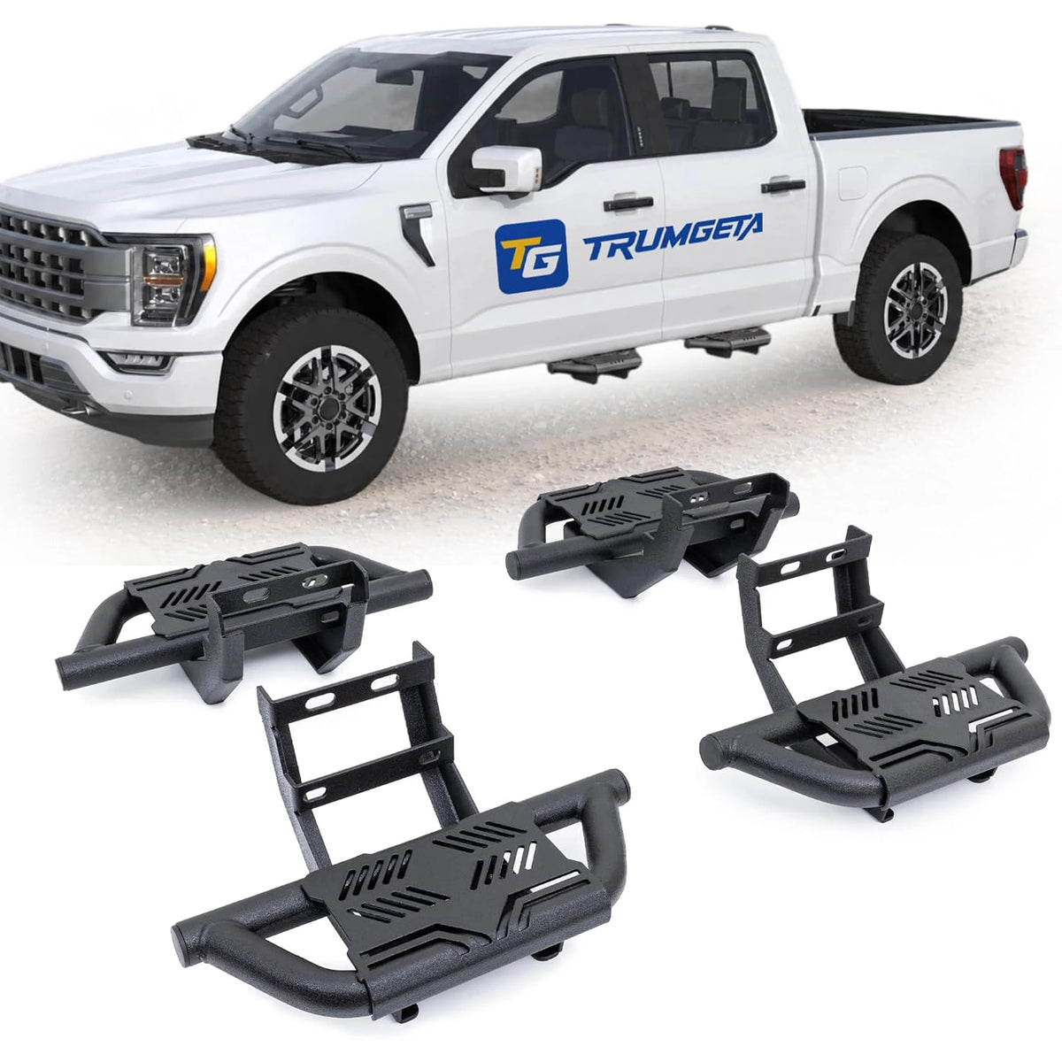 TRUMGETA 232001 Auxchemic® Side Steps for Ford F150 2015-2026 & F-250/F-350/F-450 2017-2026 -6