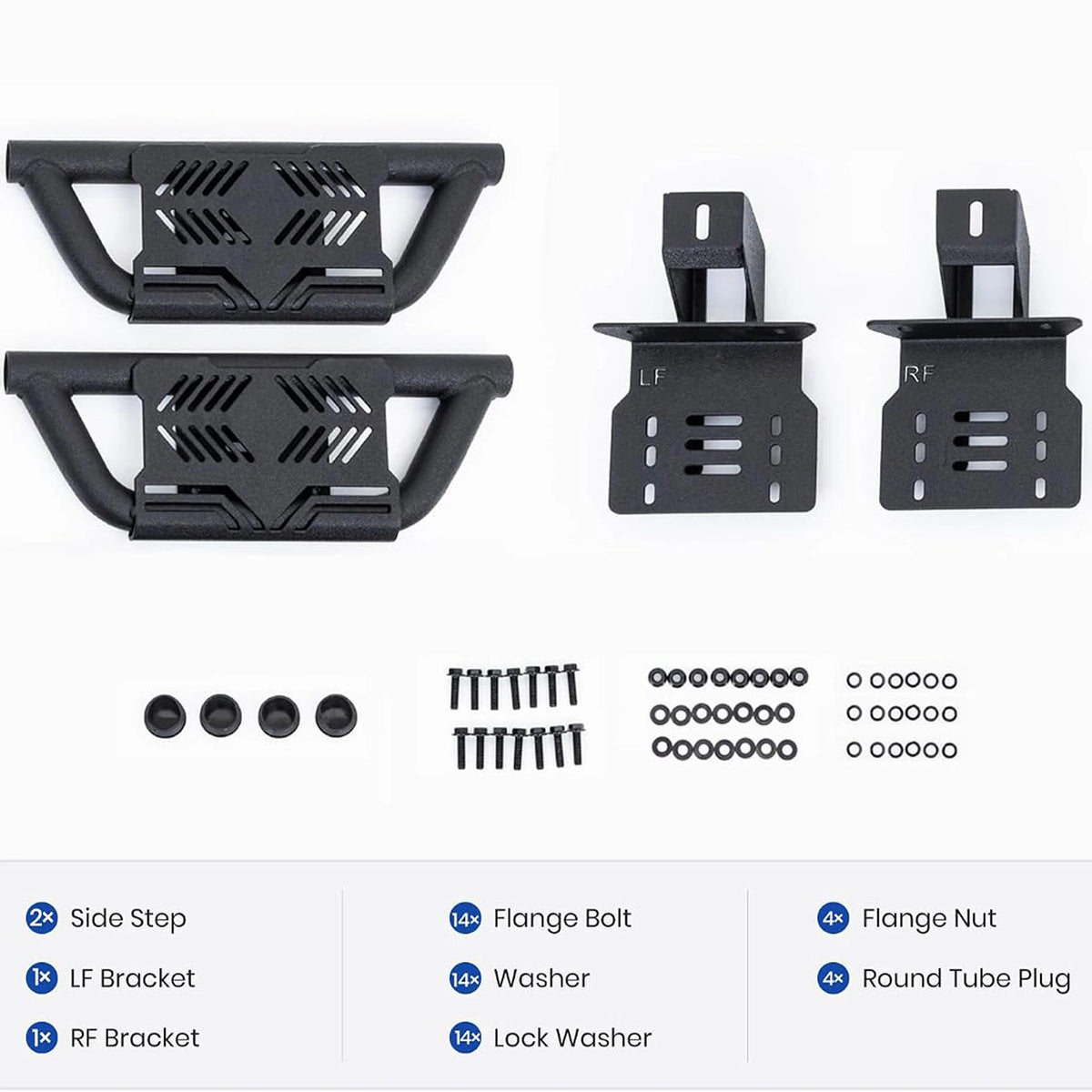 TRUMGETA Auxchemic® 232008 Side Steps for 2018-2026 Jeep Wrangler JL