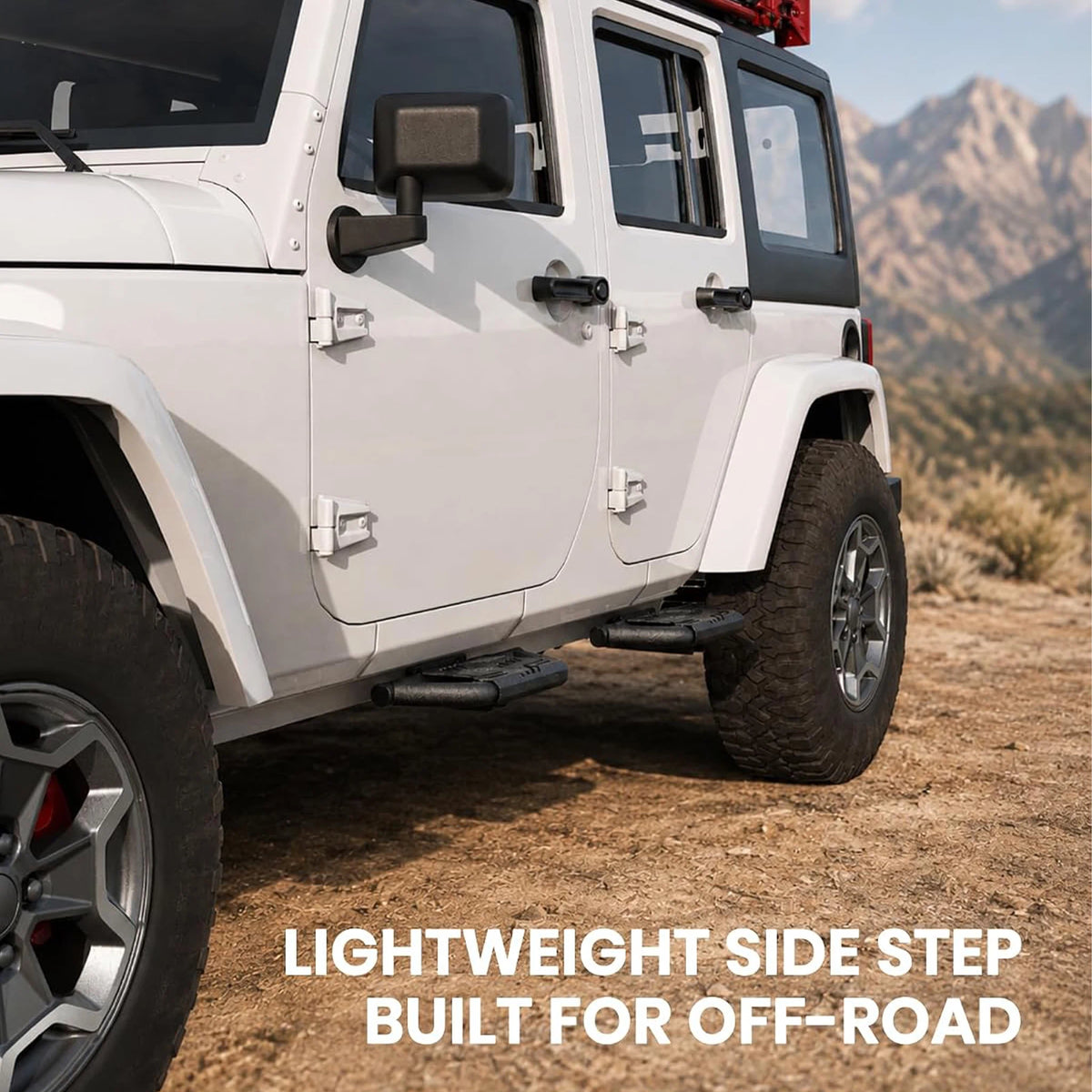 TRUMGETA Auxchemic® 232009 Side Steps for 2007-2018 Jeep Wrangler JK, NOT for Rock Rails