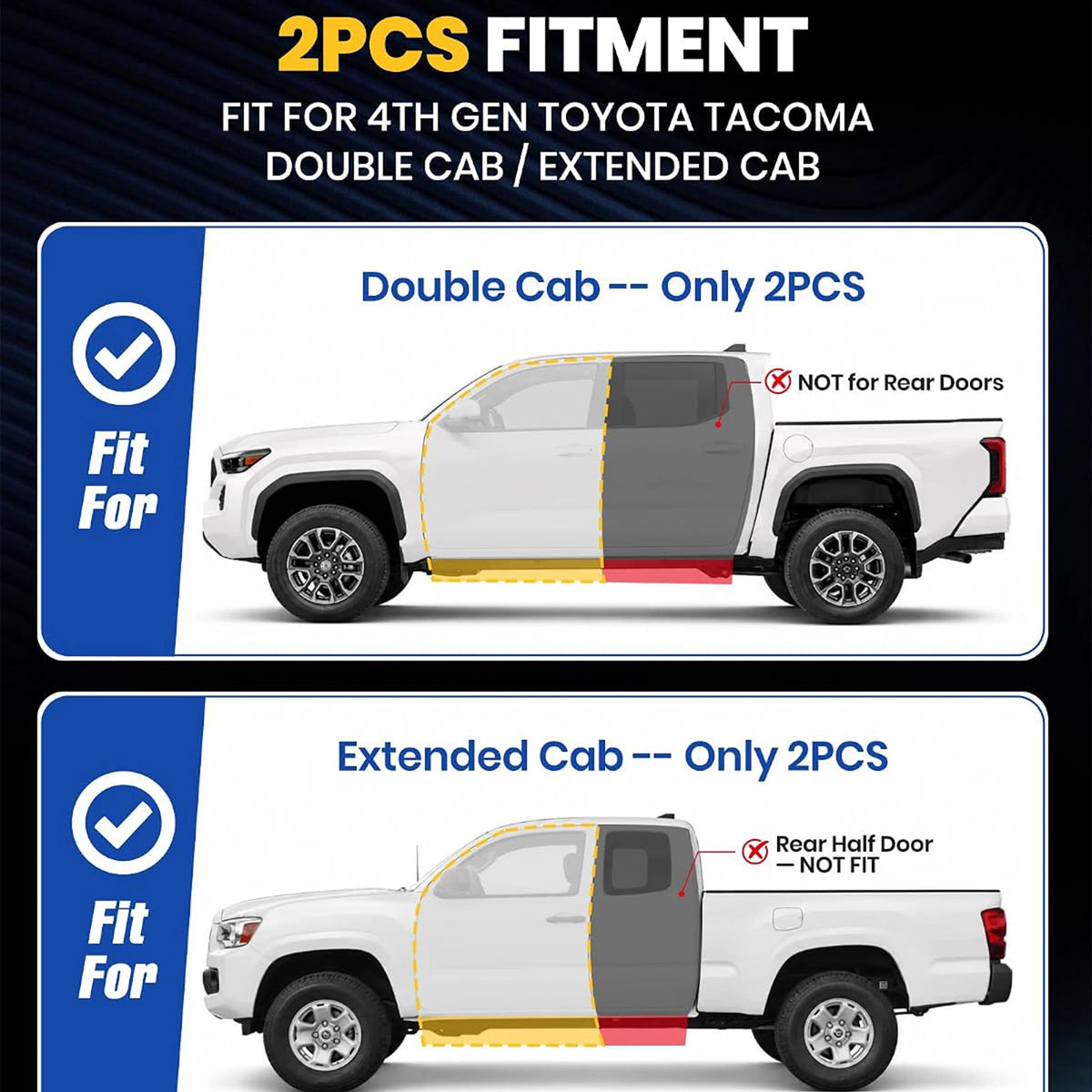 TRUMGETA Auxchemic® 232030 Side Steps for 2024-2026 Toyota Tacoma