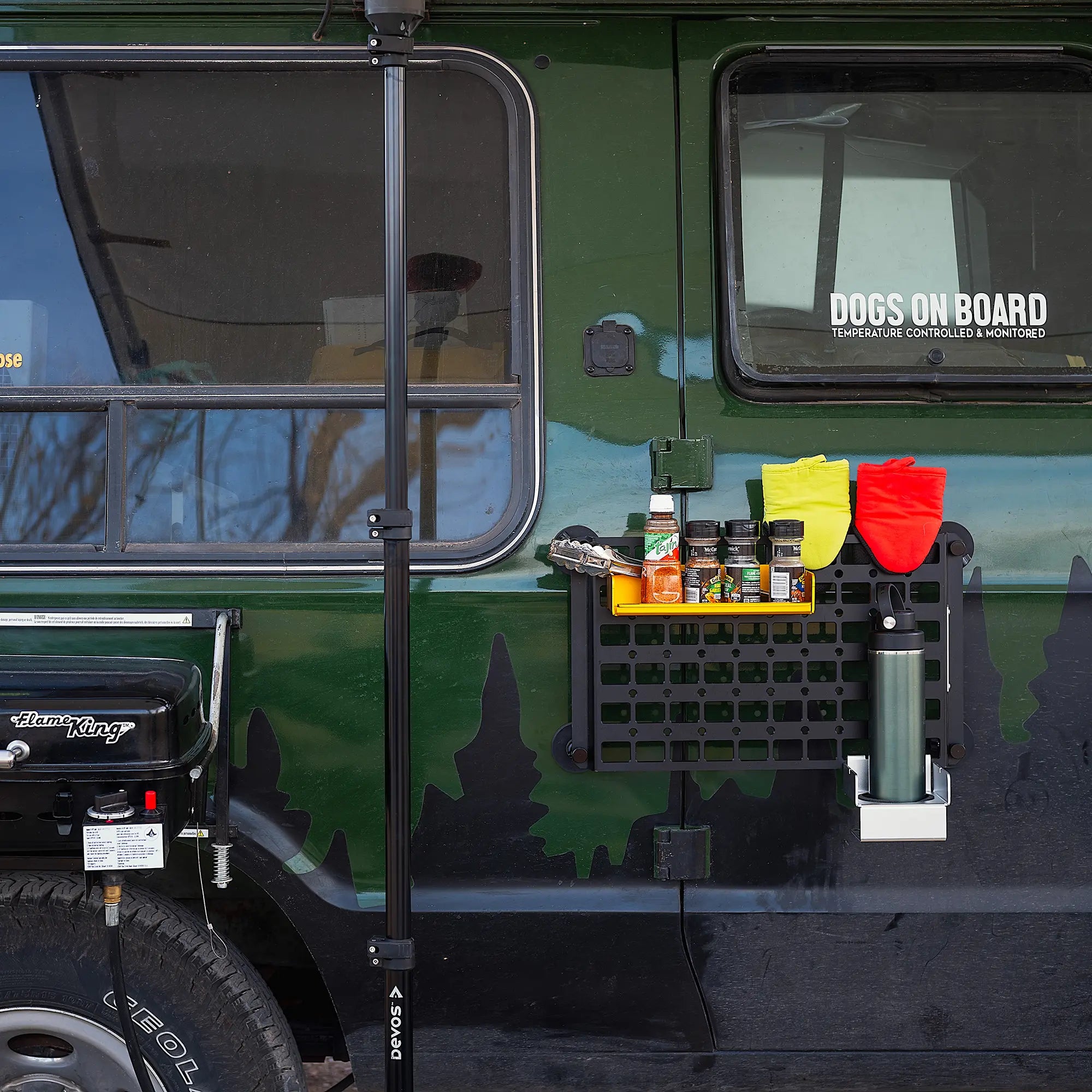 Trumgeta Magnetic Vehicle Side Tray System with MOLLE Panel for Pickup Camping, Outdoor Cooking and Jobsite Organization