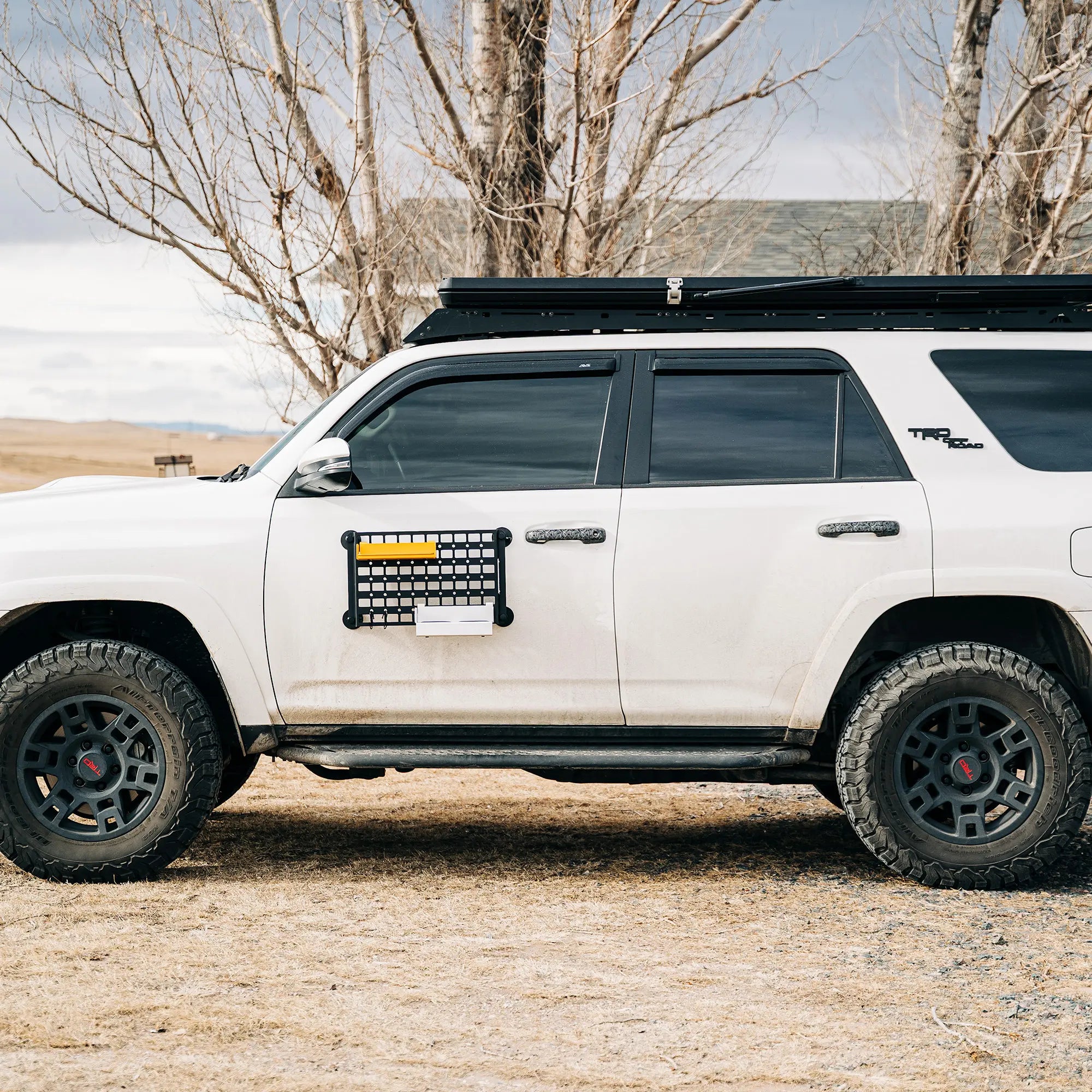 Trumgeta Magnetic Vehicle Side Tray System with MOLLE Panel for Pickup Camping, Outdoor Cooking and Jobsite Organization