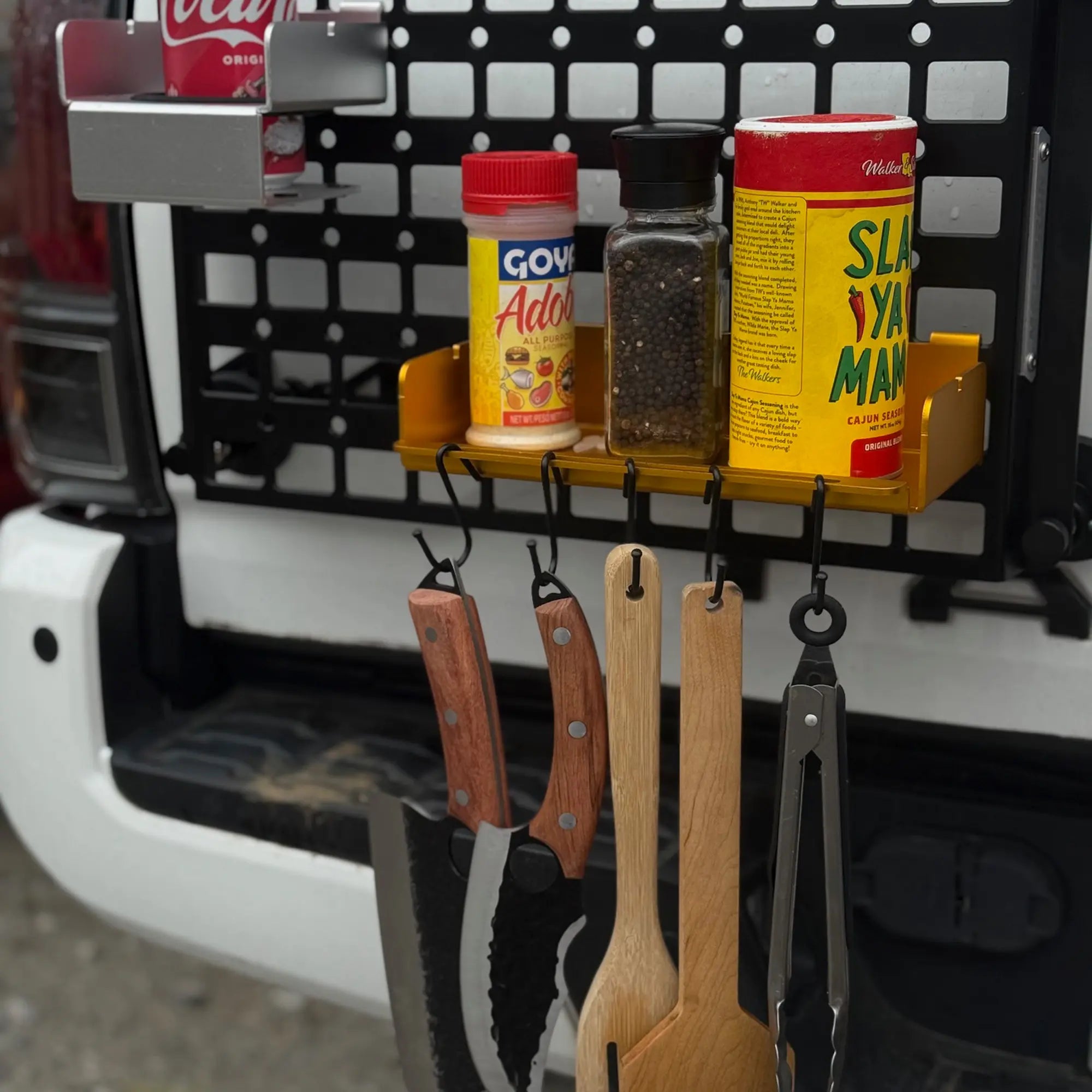 Trumgeta Magnetic Vehicle Side Tray System with MOLLE Panel for Pickup Camping, Outdoor Cooking and Jobsite Organization