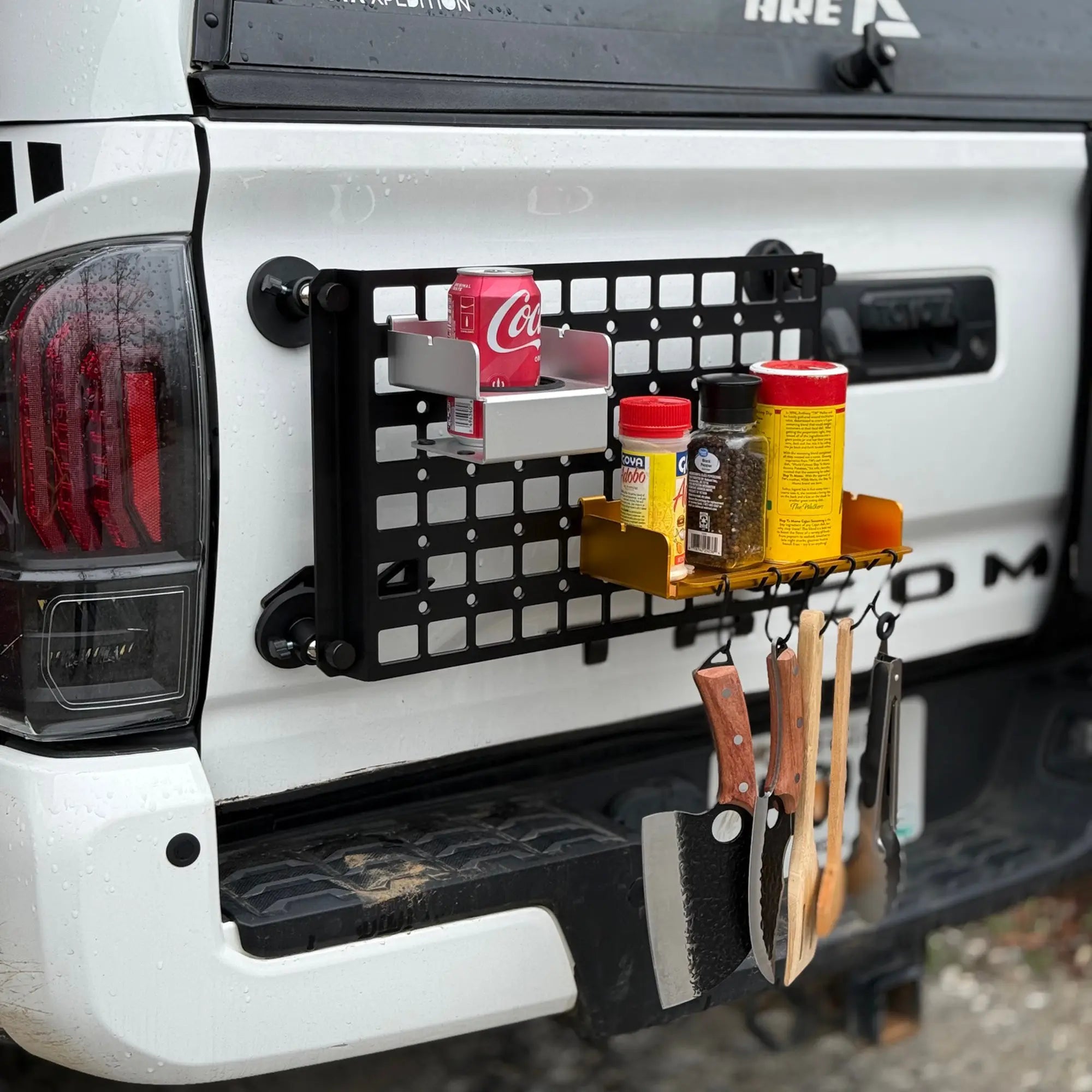 Trumgeta Magnetic Vehicle Side Tray System with MOLLE Panel for Pickup Camping, Outdoor Cooking and Jobsite Organization