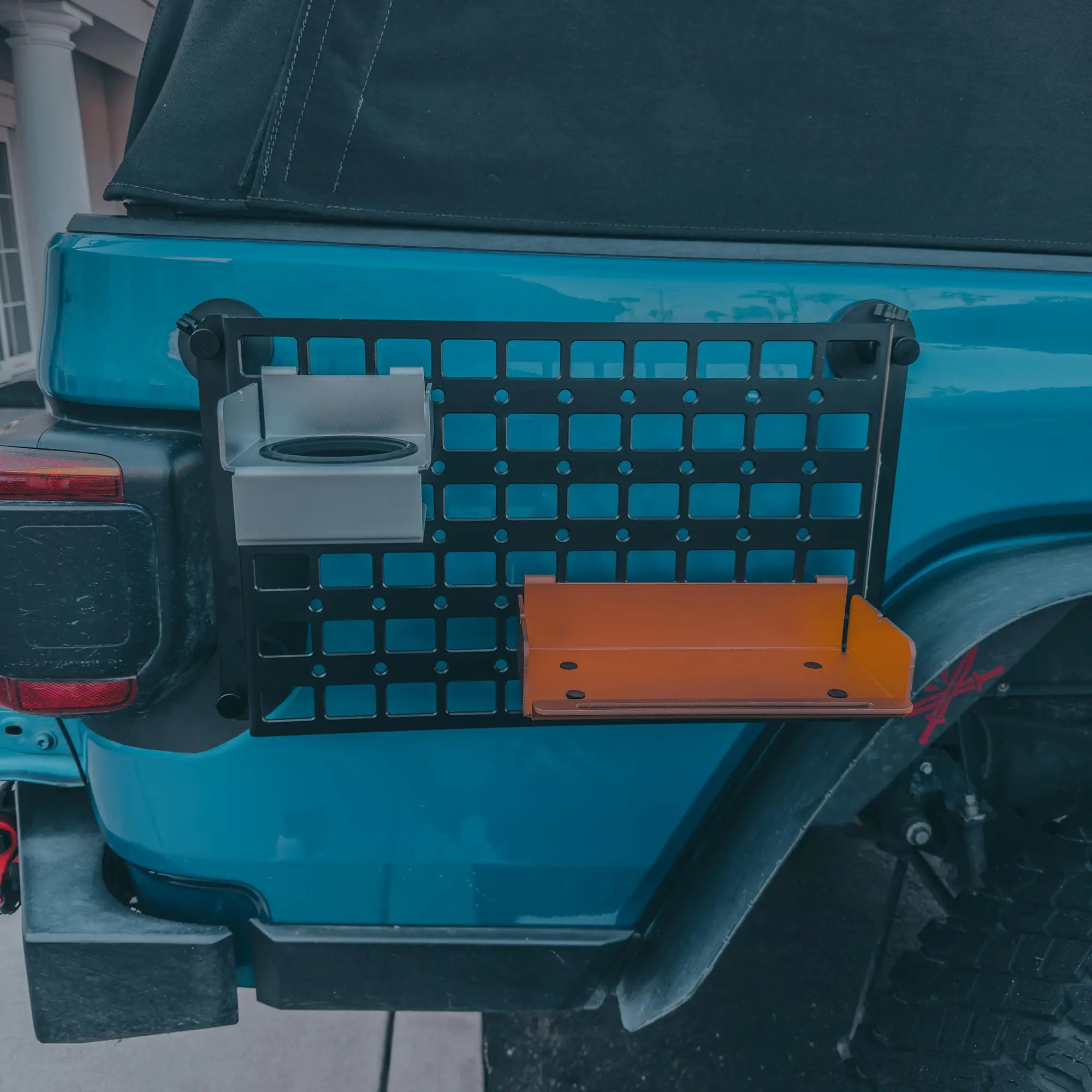 Magnetic Vehicle Side Tray System with MOLLE Panel for Pickup Camping, Outdoor Cooking and Jobsite Organization-10