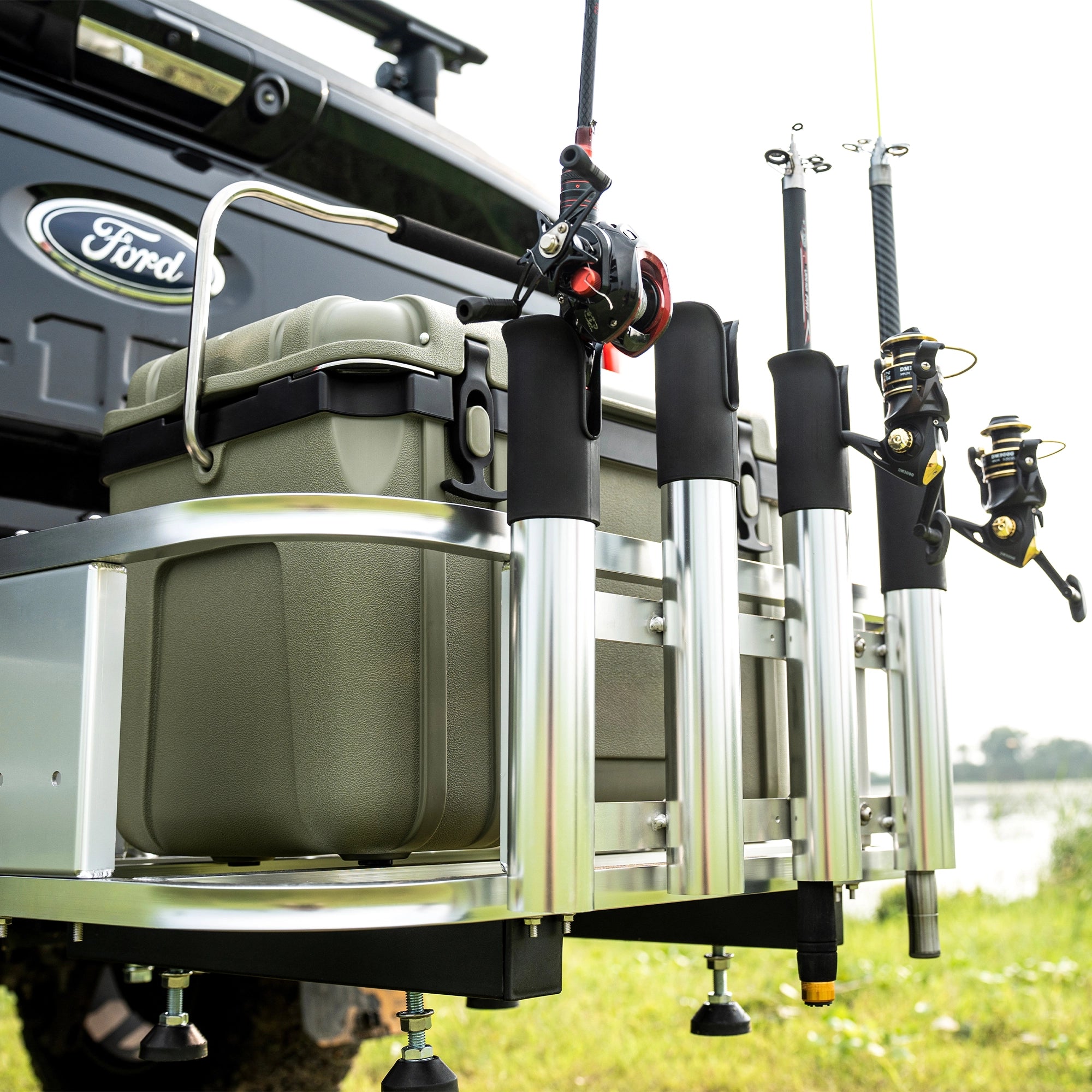 Universal Jet Ski Cooler Rack with Rod Holders-2
