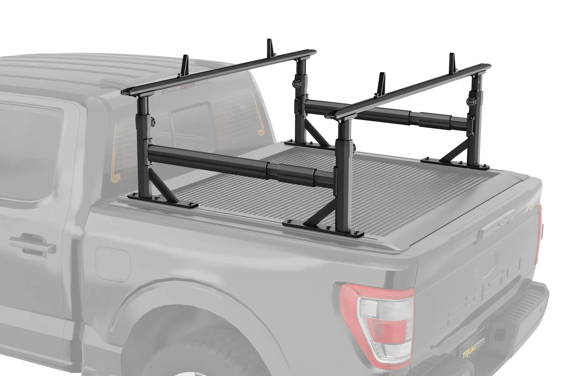 TRUMGETA Adjustable Truck Bed Rack for Mid & Full-Size Pickups (Compatible w/ T-Slot Tonneau Covers)