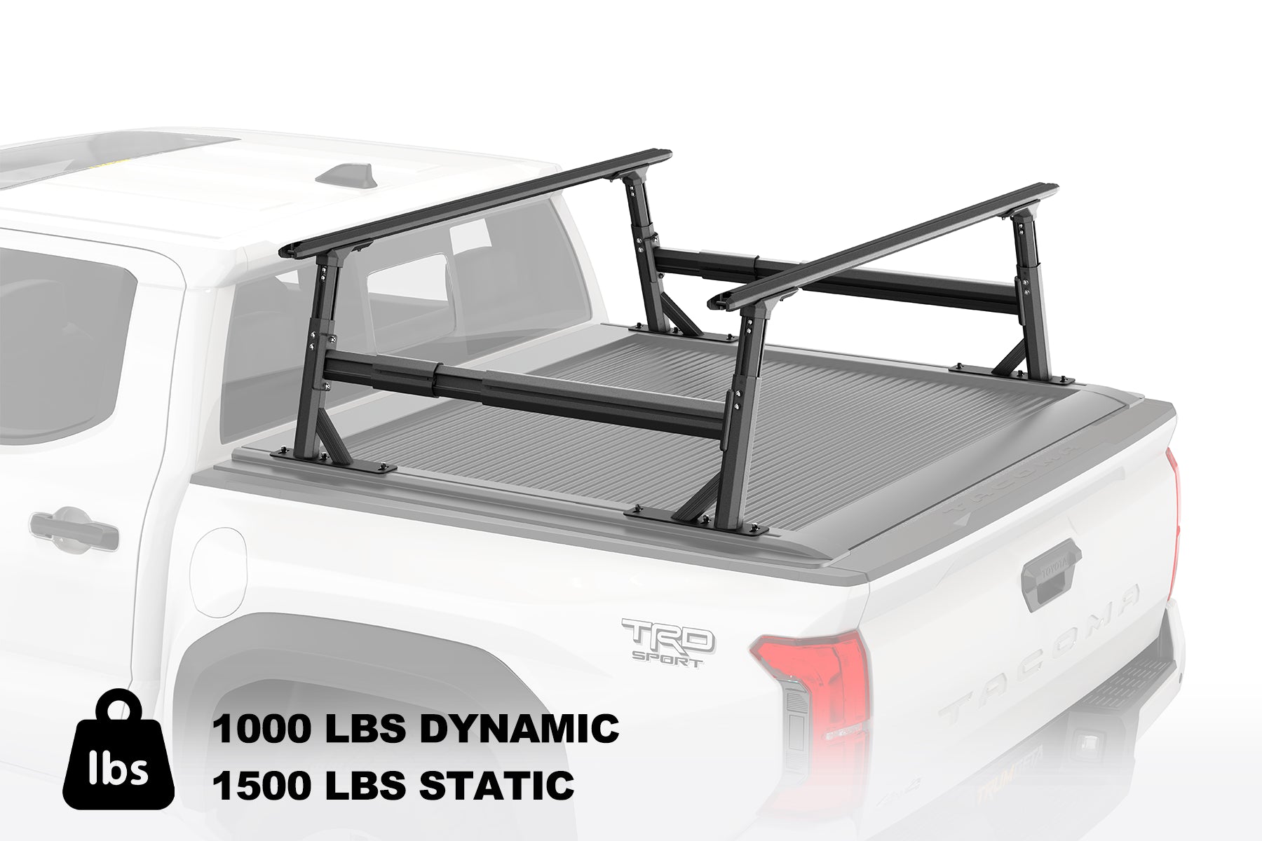 TRUMGETA Heavy Duty 800LB Adjustable Bed Rack for Trucks with Tonneau Cover -1