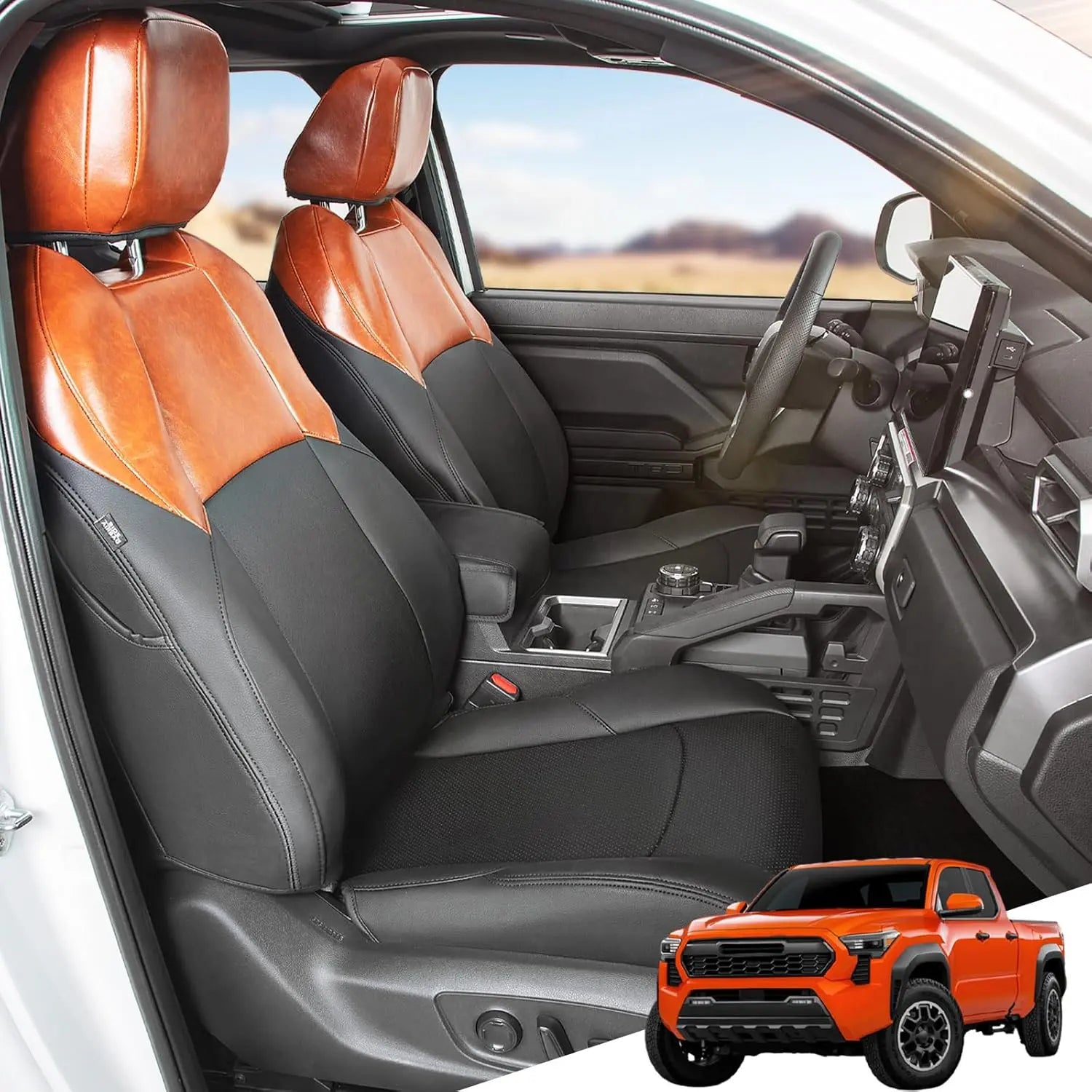 【Presale】Leather Seat Covers for Toyota Tacoma 2024 2025 Double Cab Crew Cab (5 Seats)-1
