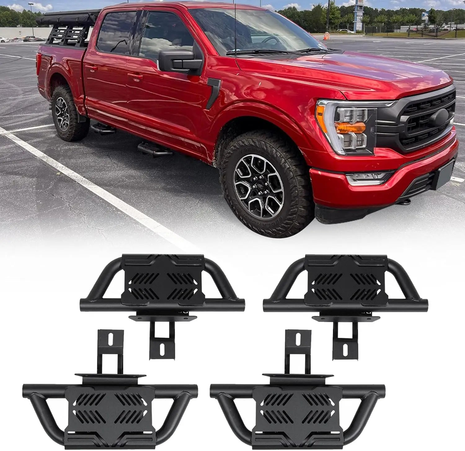 4X EZ Side Steps for 2015-2024 Ford F Series-1