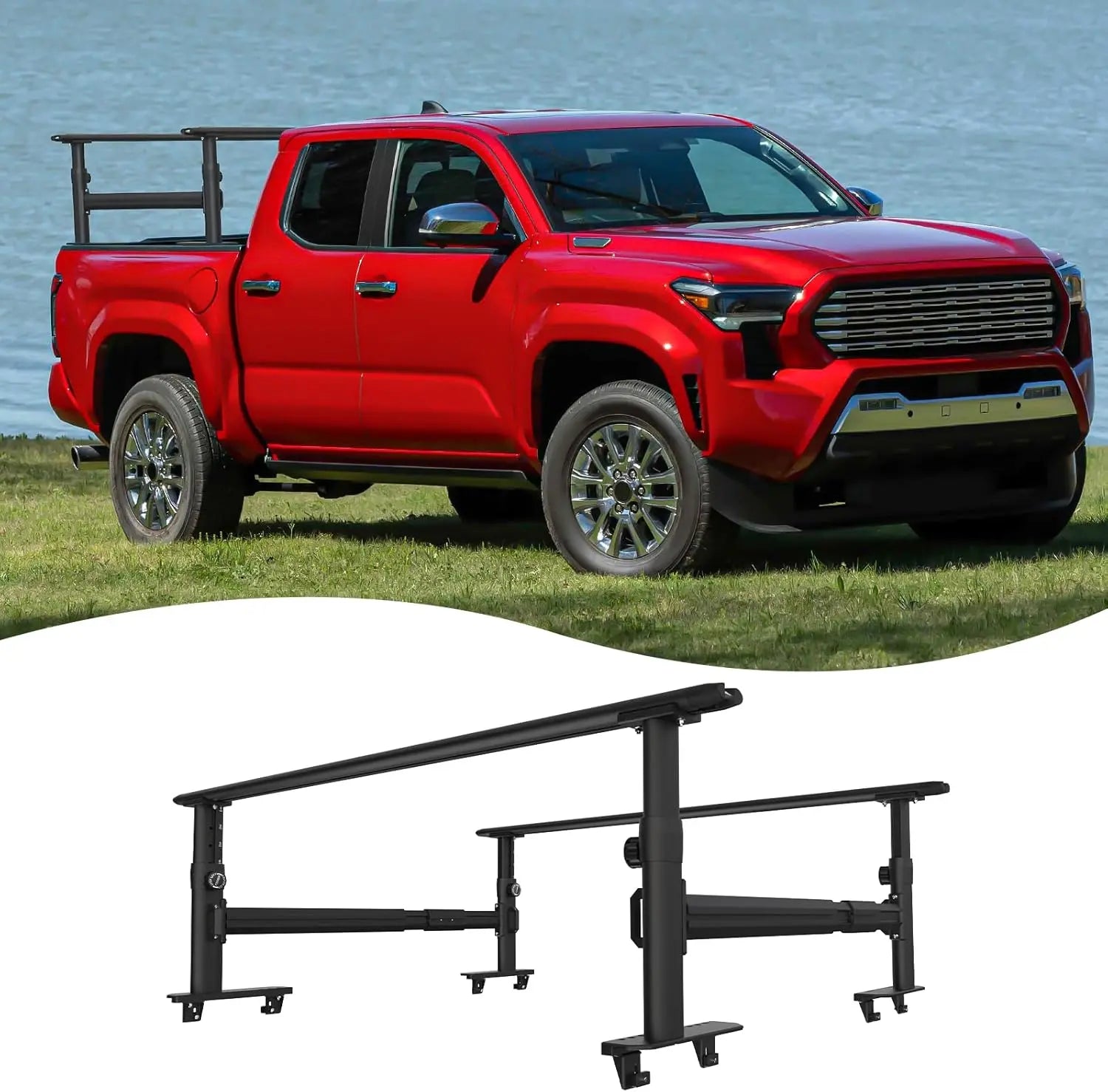 Truck Bed Rack for Toyota Tacoma 2005-2025 & Jeep Gladiator 2019-2025 with Side Bars