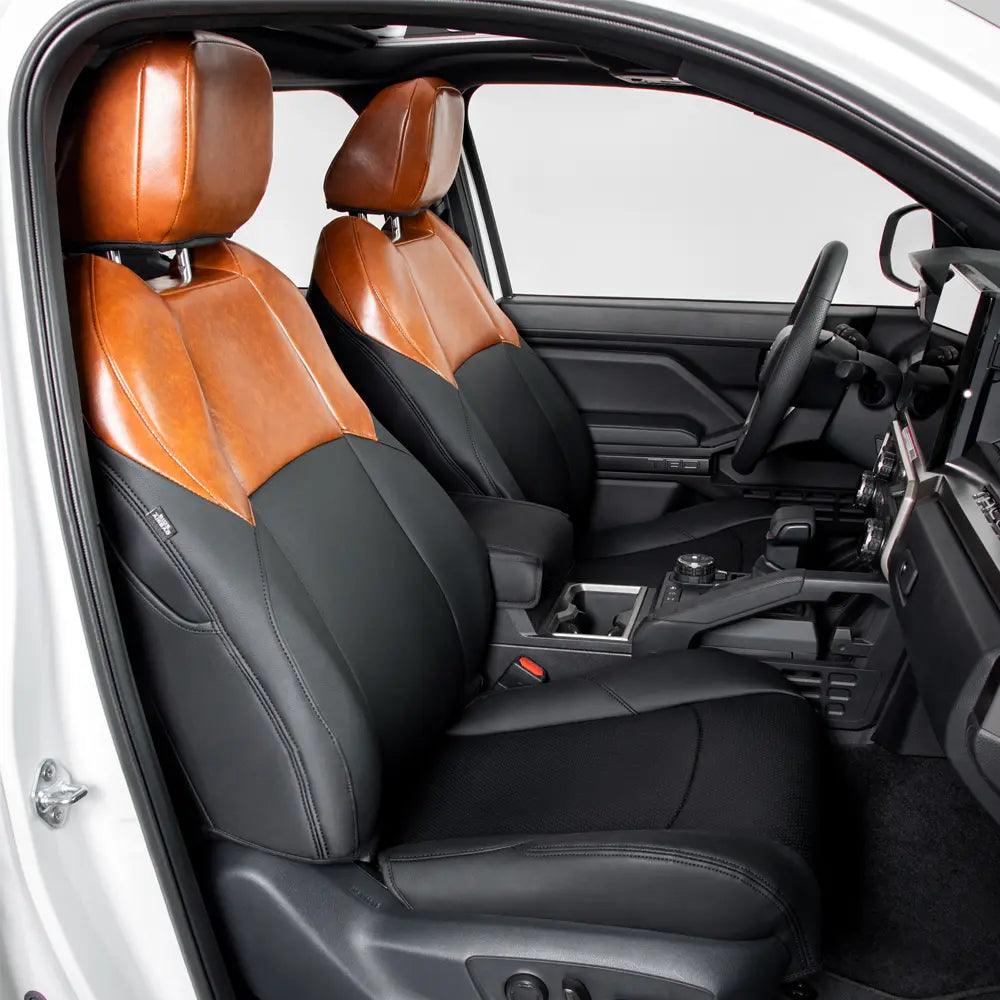 2024-2025 Tacoma Leather Seat Covers – Waterproof, Custom Fit for Double Cab – Protect Kids/Dogs - TRUMGETA-1