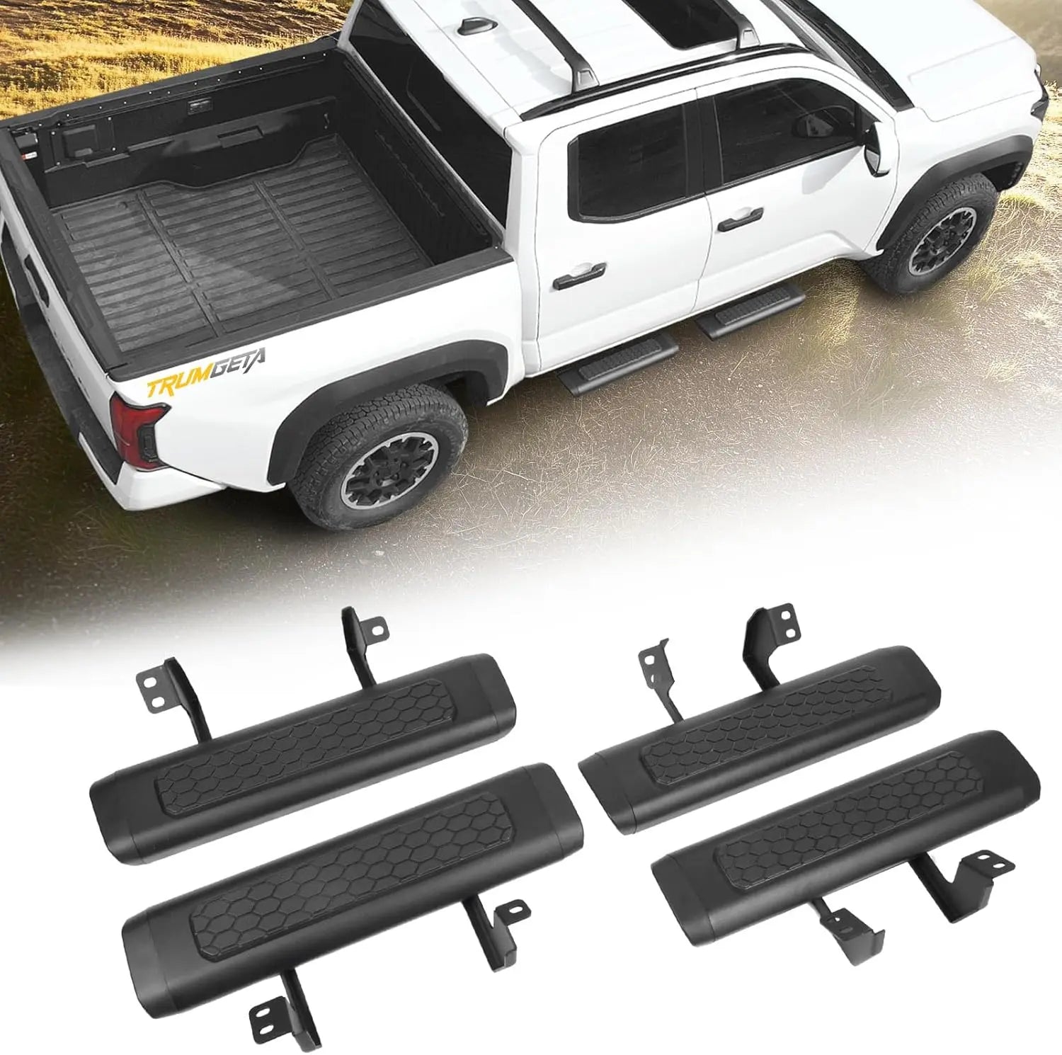 4PCS Upgrade EZ Side Steps for 2024 2025+ Toyota Tacoma Double Cab/Crew Cab-1