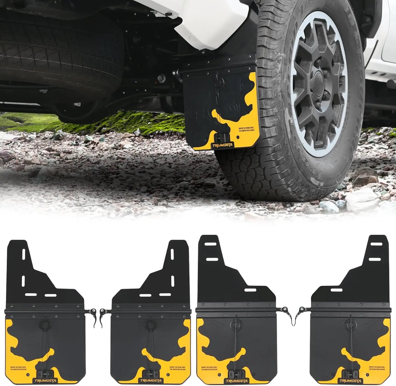 4PCS Adjustable Truck Mud Flaps for 2018-2025 Jeep Wrangler JL-1