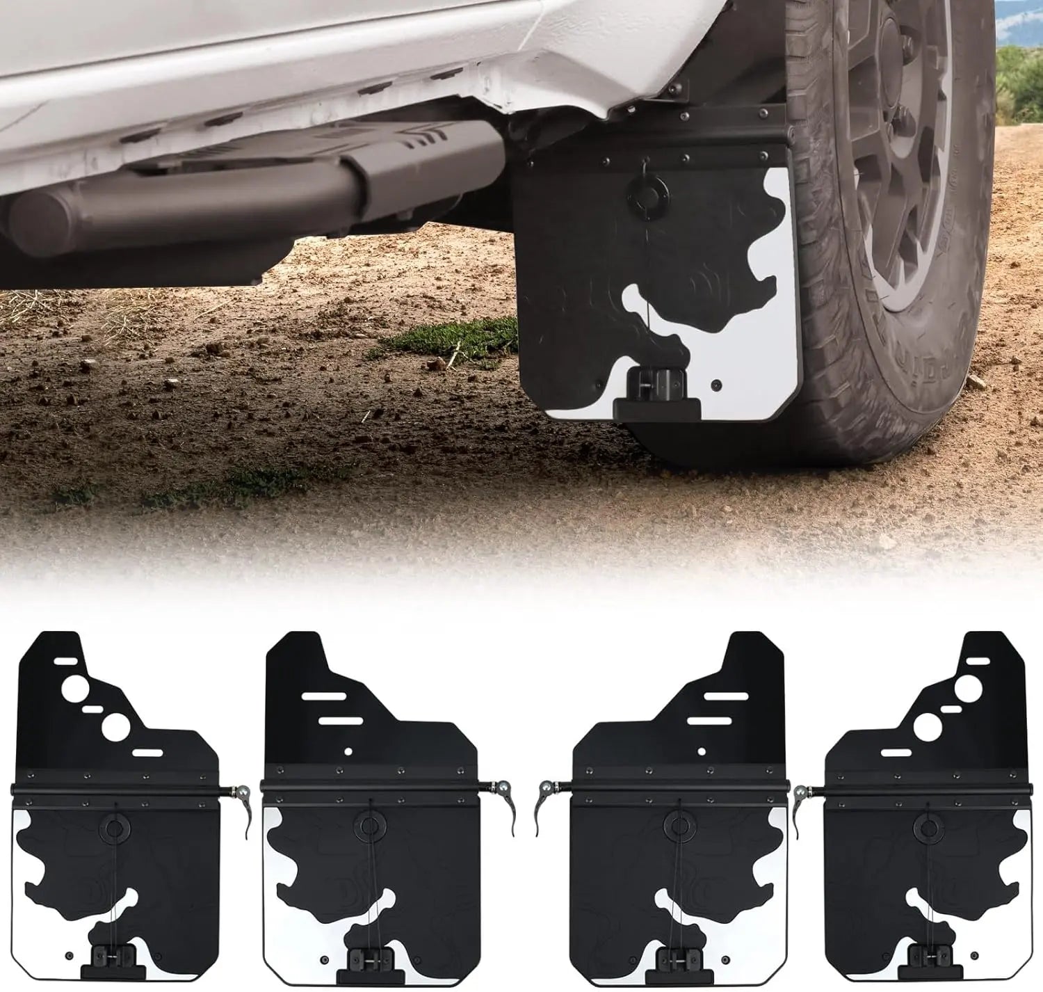 4PCS Silver Truck Mud Flaps for Toyota Tacoma 2024 2025-1