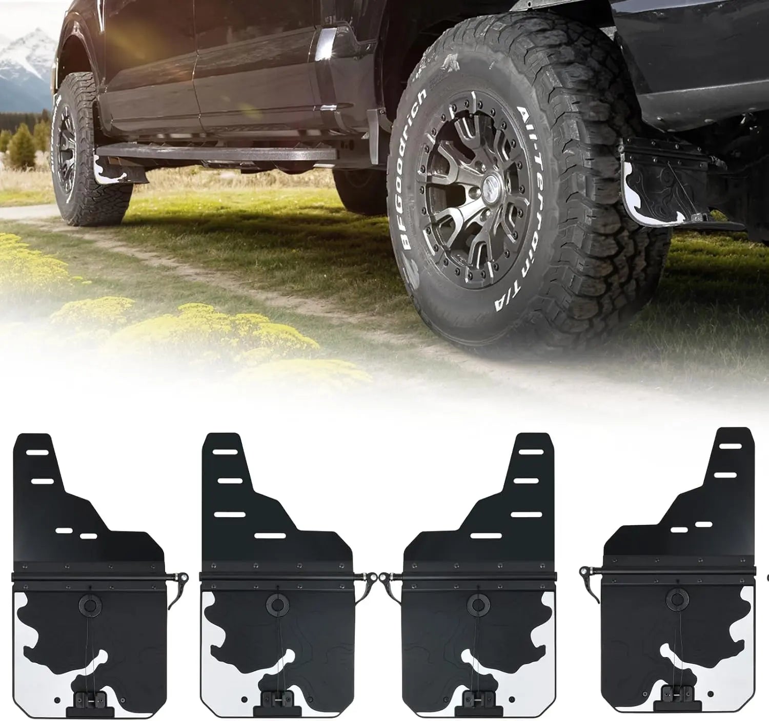 4PCS Silver Truck Mud Flaps for Ford F-150 F150 2021-2025-1