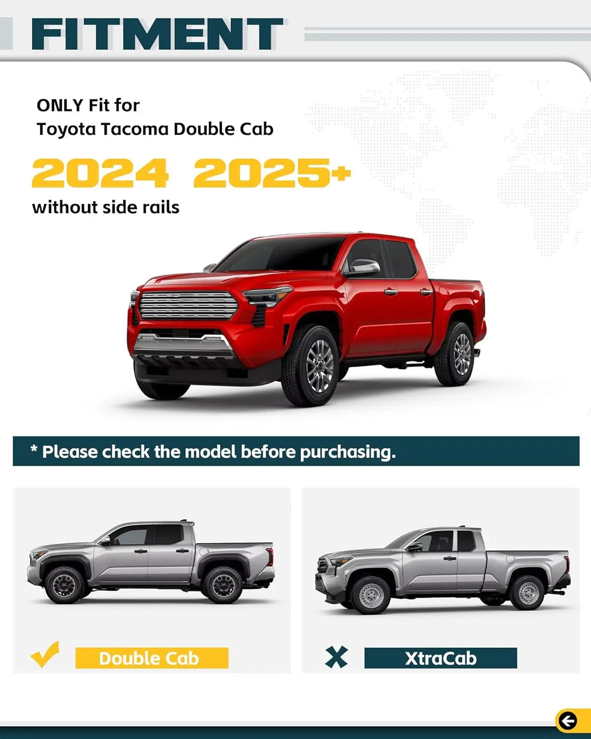 Roof Rack Cross Bars Kit for 2024 2025 Toyota Tacoma Double Cab -2