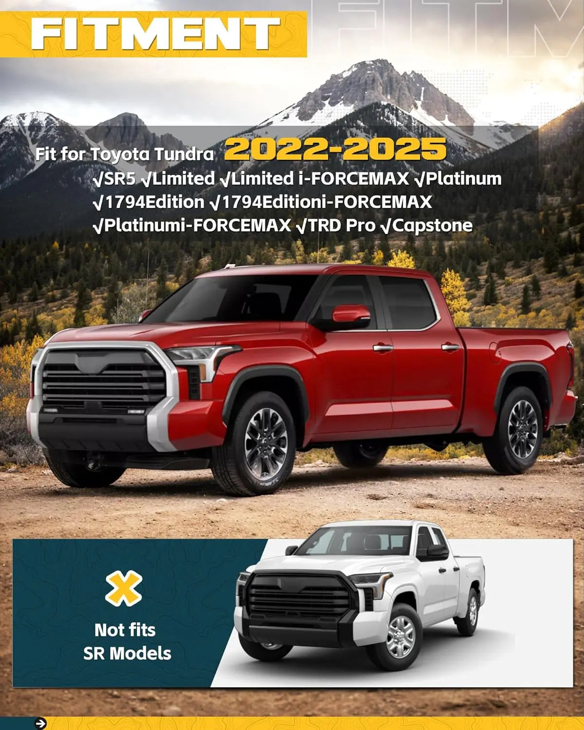 4PCS Upgraded Truck Mud Flaps for Toyota Tundra 2022-2025-2