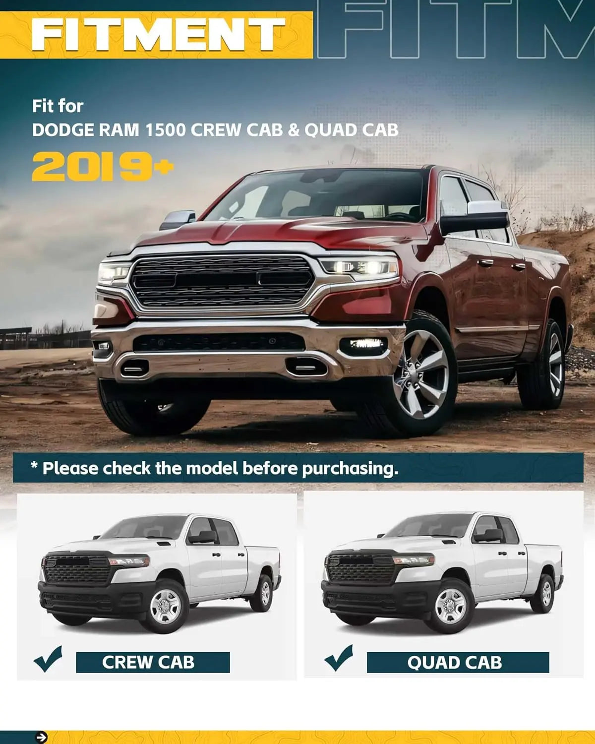 2Pcs EZ Side Steps for 2019-2025 Dodge Ram 1500 2500 3500 Crew Quad Mega Regular Cab-2